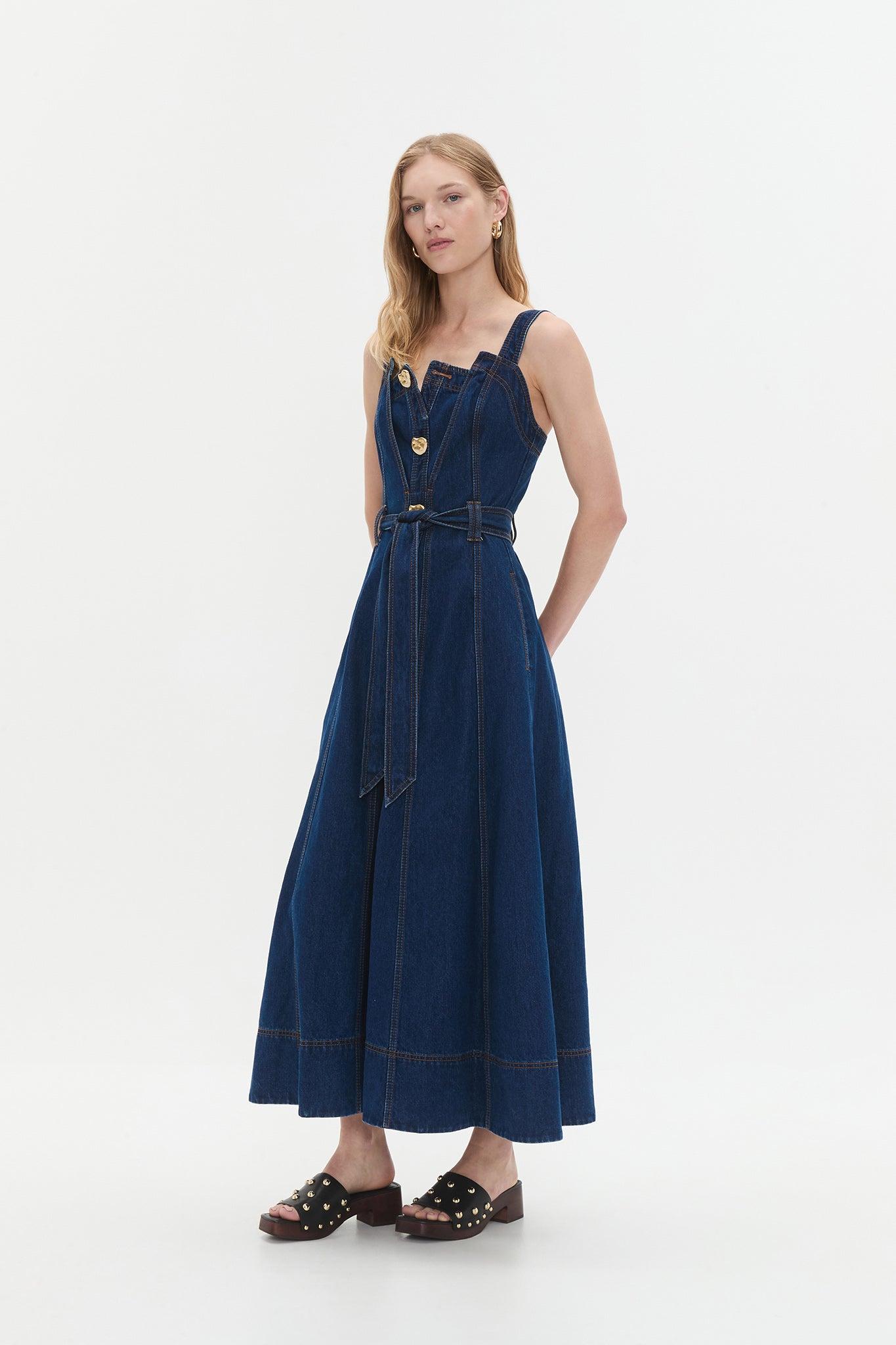 Gianna Denim Midi Dress Product Image