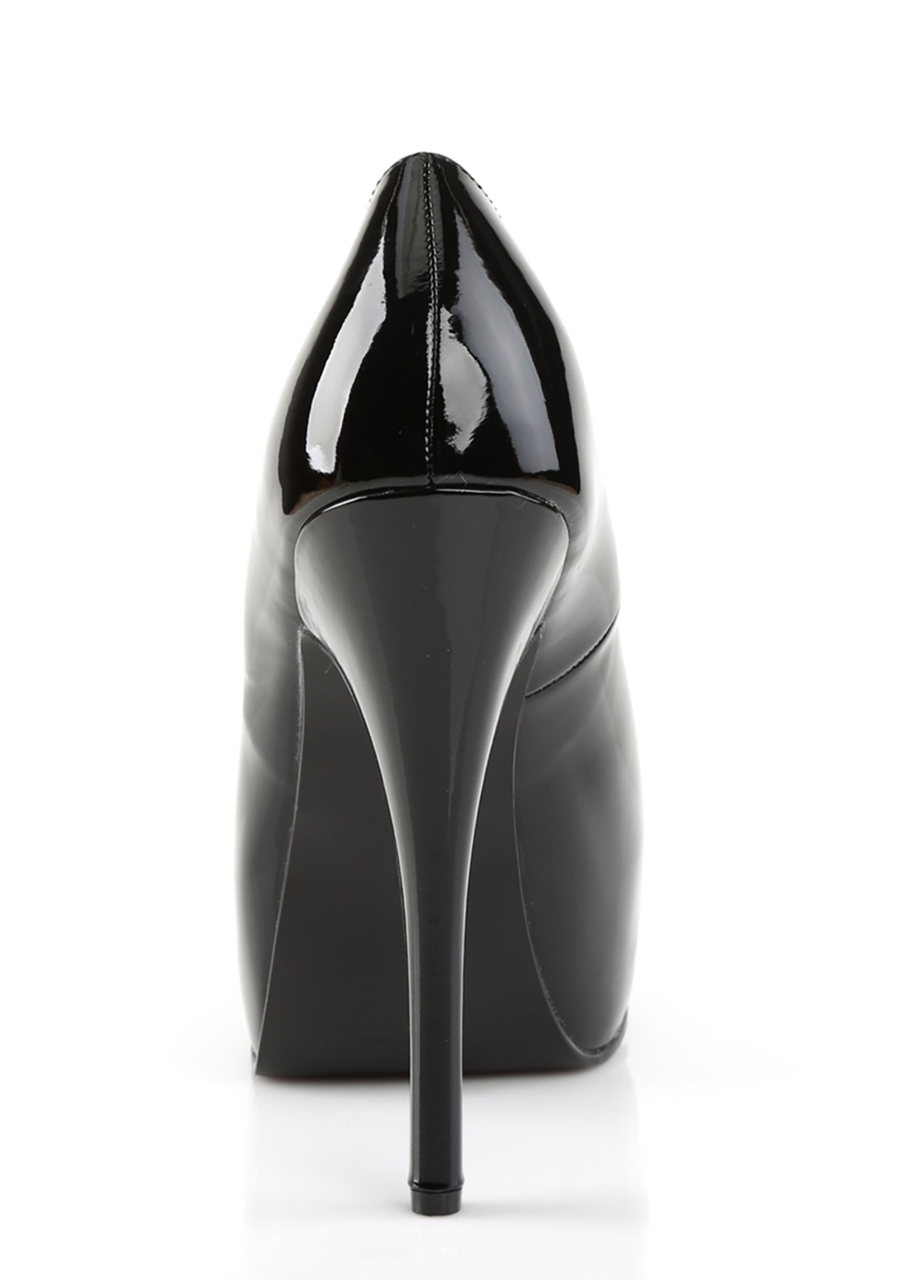 Pleaser Vinyl Platform Heels - Black Product Image