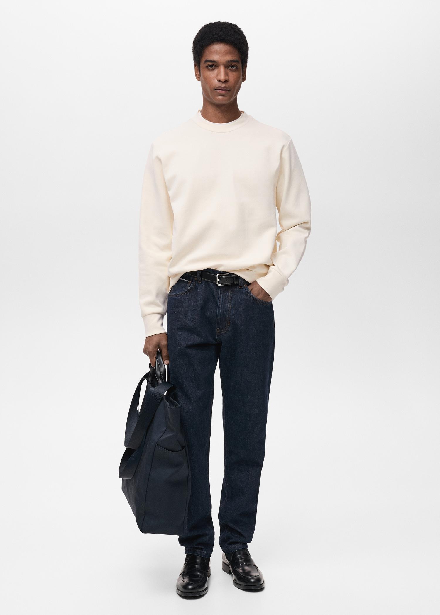 Regular-fit cotton sweatshirt - Men | MANGO USA Product Image