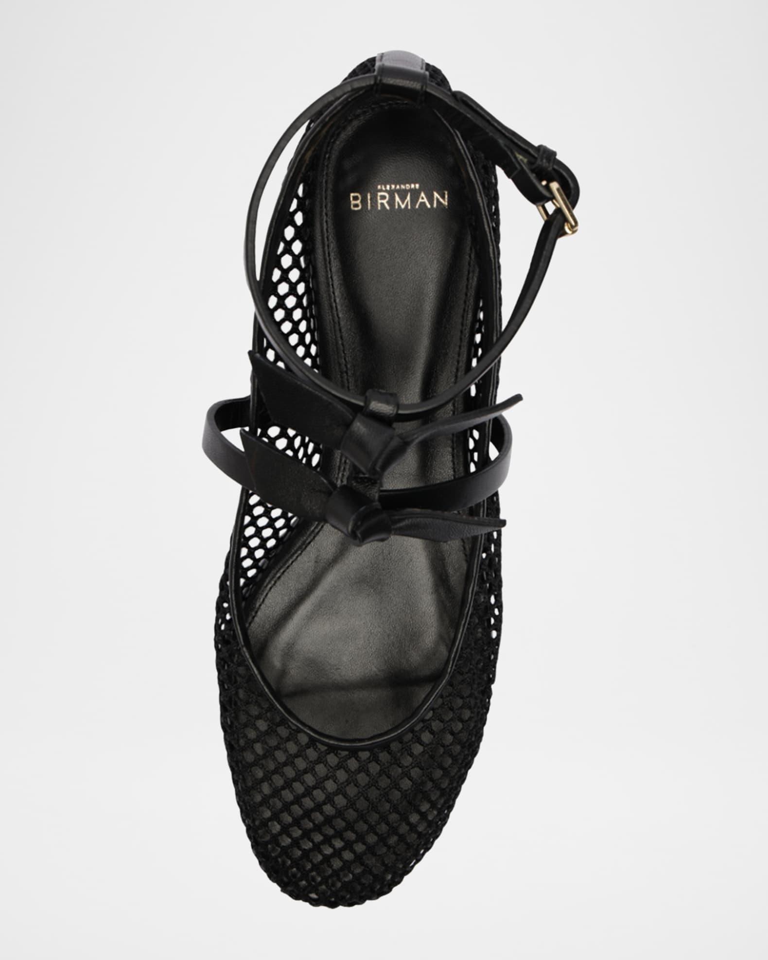 Slim Clarita Bow-Strap Fishnet Ballerina Flats Product Image