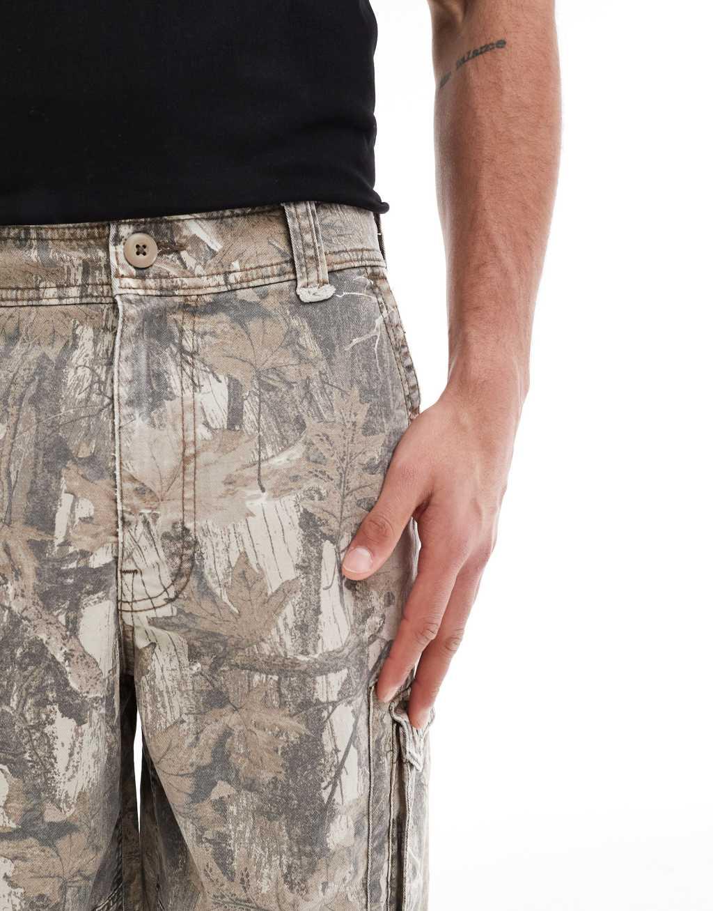 Hollister baggy cargo shorts in camouflage Product Image