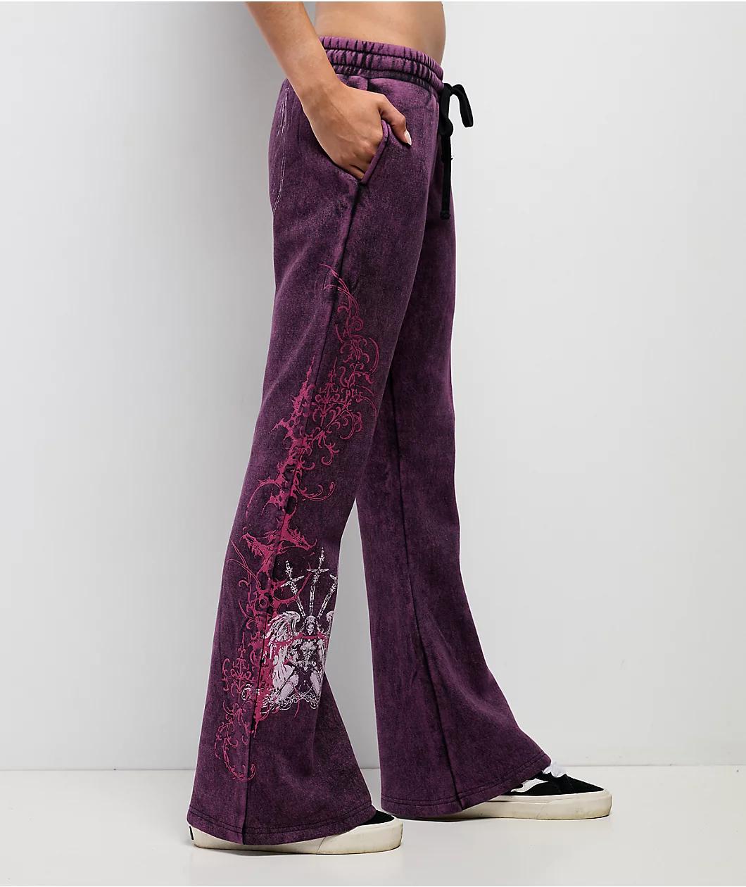 Vitriol Karli Shadow Purple Wash Sweatpants Product Image