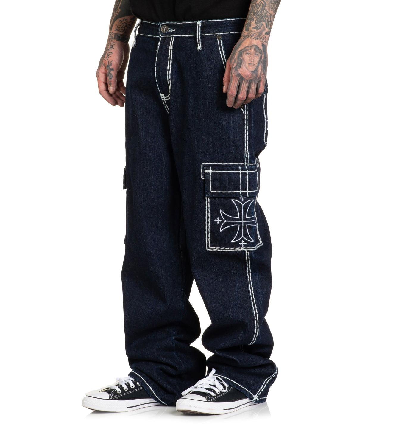 Wide Leg Cargo Jeans Male Product Image