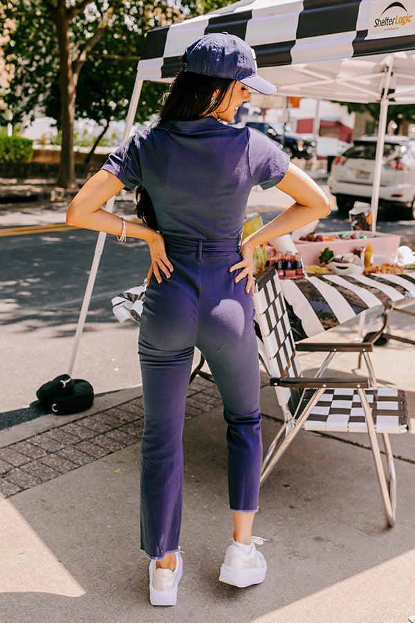 Major Charisma Denim Jumpsuit In Navy Product Image