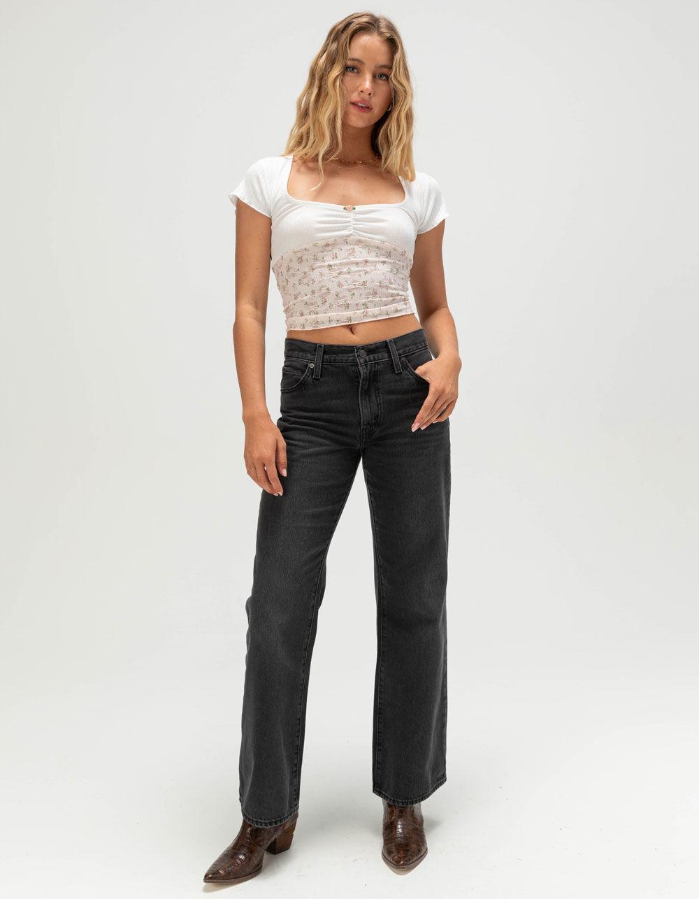 NECTAR CLOTHING Pointelle & Stretch Lace Womens Top - PINK Product Image