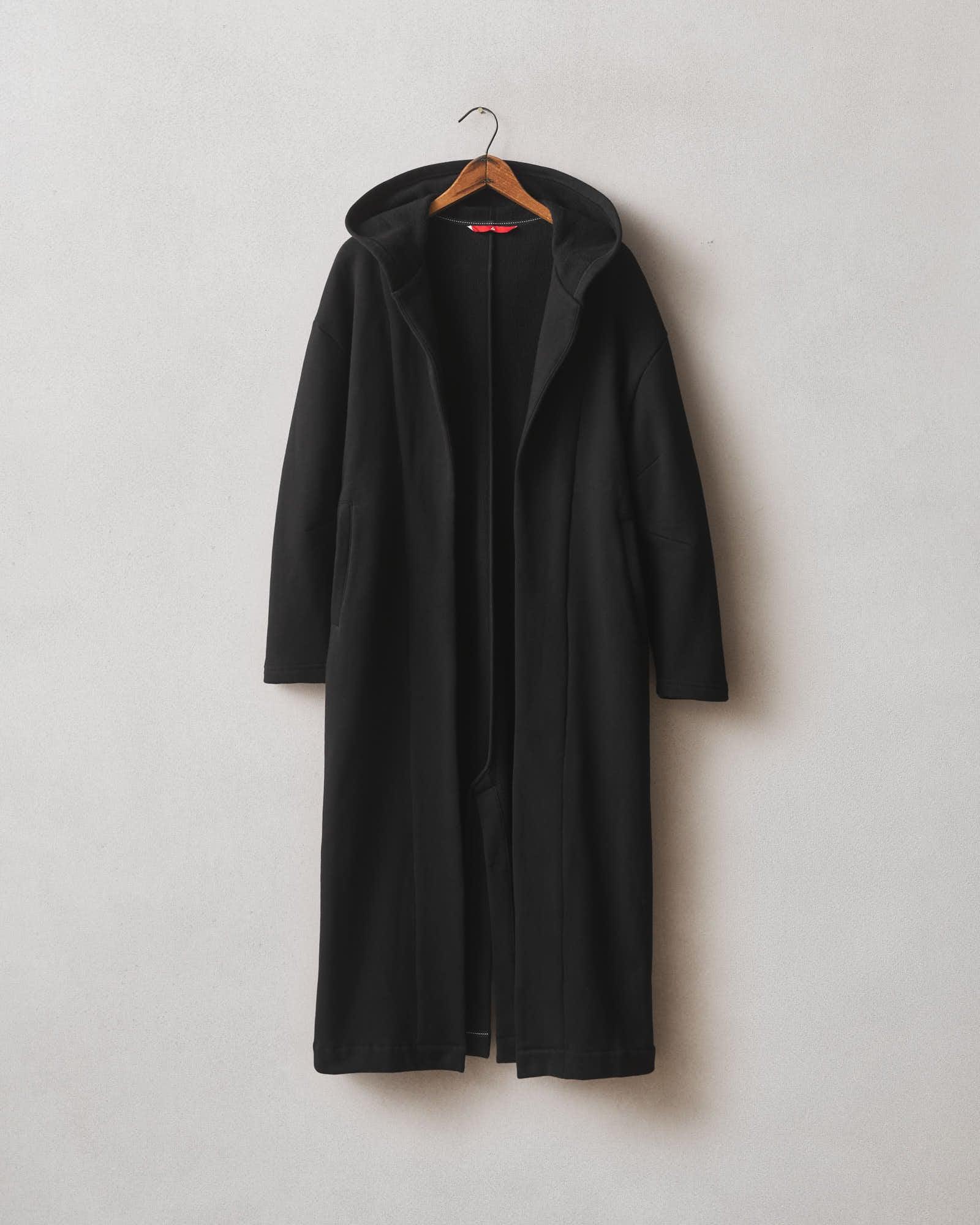 Women's Fleece Long Coat - Black Product Image