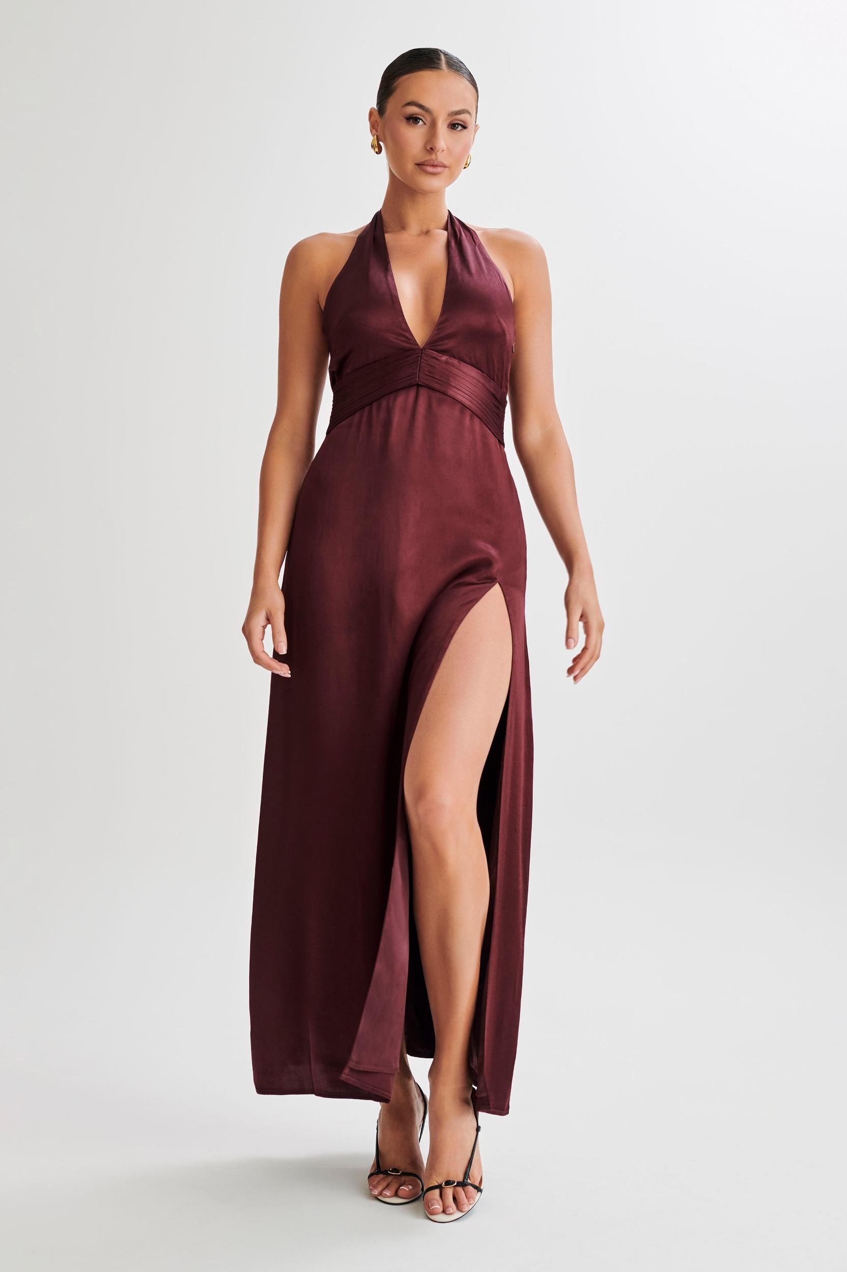 Milana Halter Maxi Dress - Plum Product Image