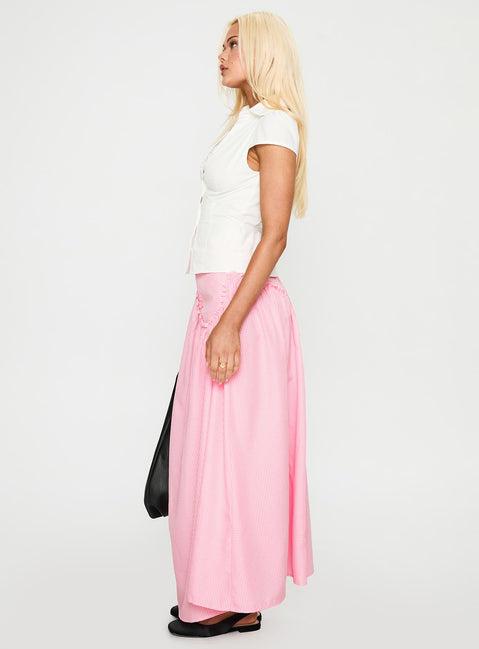 Apresia Maxi Skirt Pink Gingham Product Image