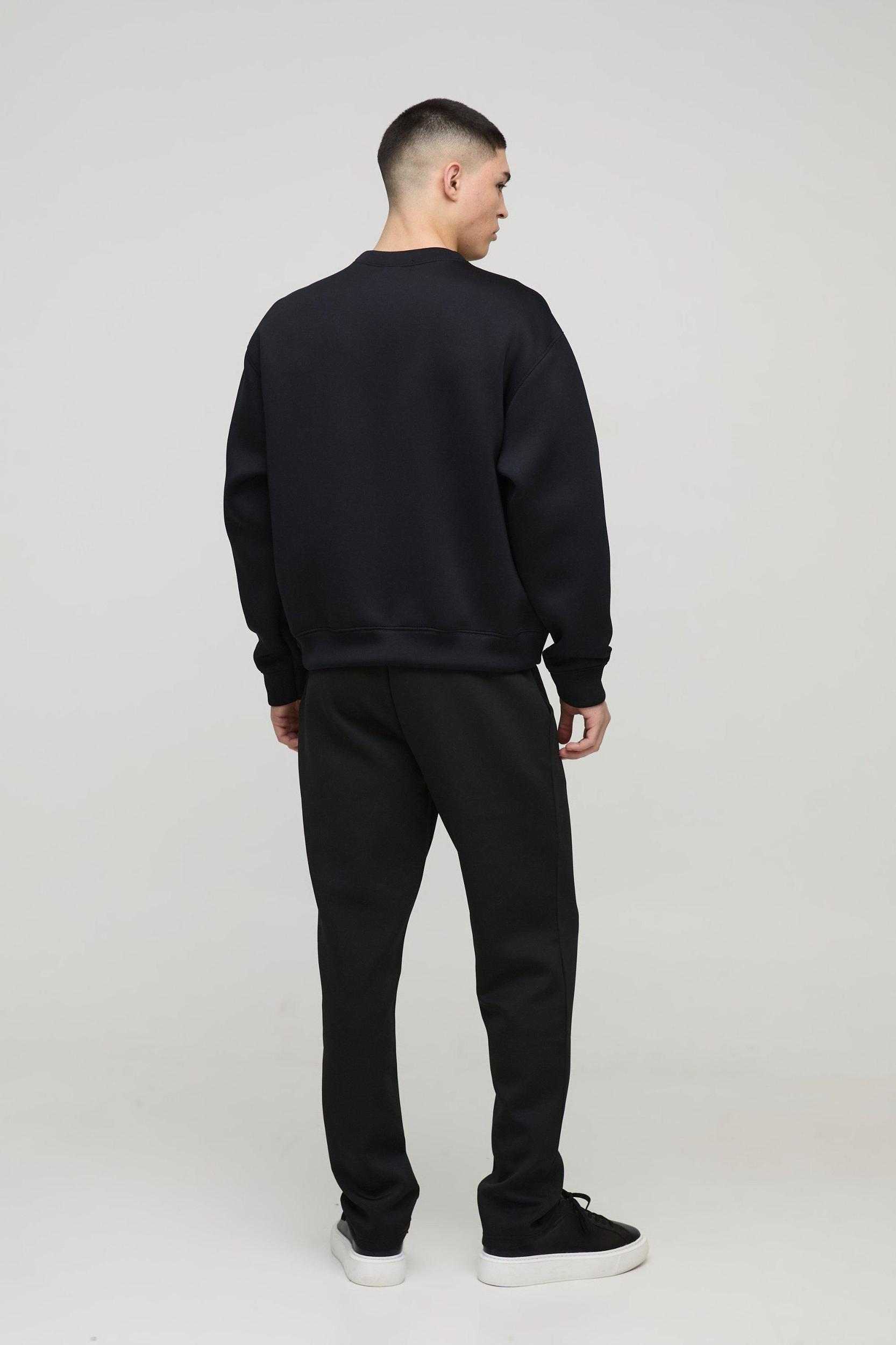 Oversized Boxy Bonded Scuba Sweatshirt | boohooMAN USA Product Image