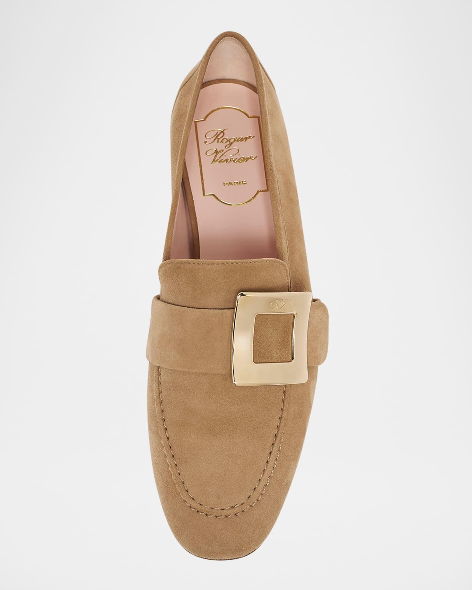 Suede Metal Buckle Loafers Product Image