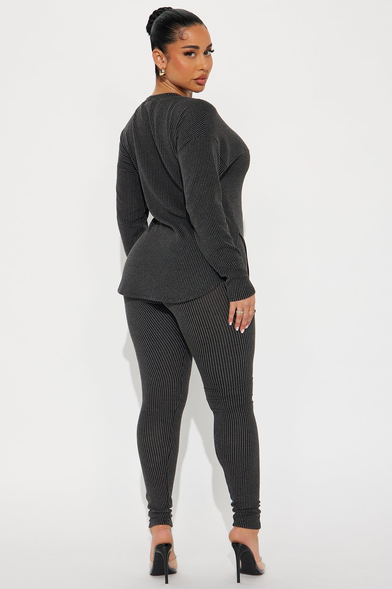 weekend Cozy Legging Set - Charcoal Product Image