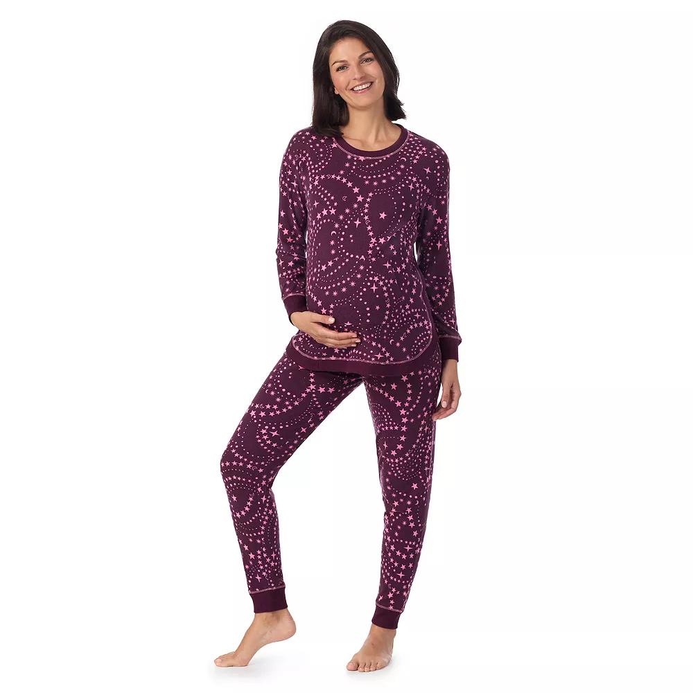 Maternity Cuddl Duds® Sweater Knit Crewneck Pajama Top & Pajama Bottoms Set, Women's, Size: XL-Mat, Grey Polar Bears Product Image