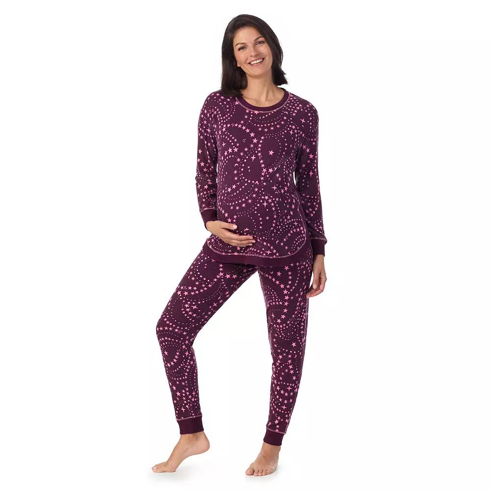 Maternity Cuddl Duds® Sweater Knit Crewneck Pajama Top & Pajama Bottoms Set, Women's, Size: XL-Mat, Grey Polar Bears Product Image