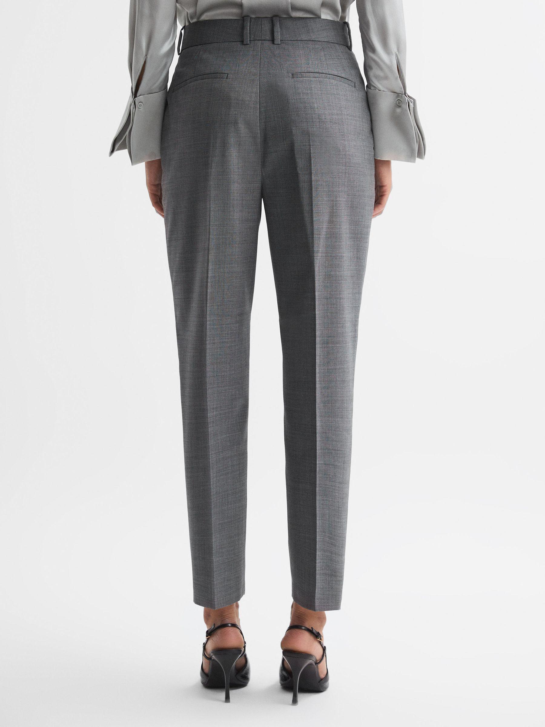 Slim Fit Wool Blend Suit Trousers in Grey Product Image