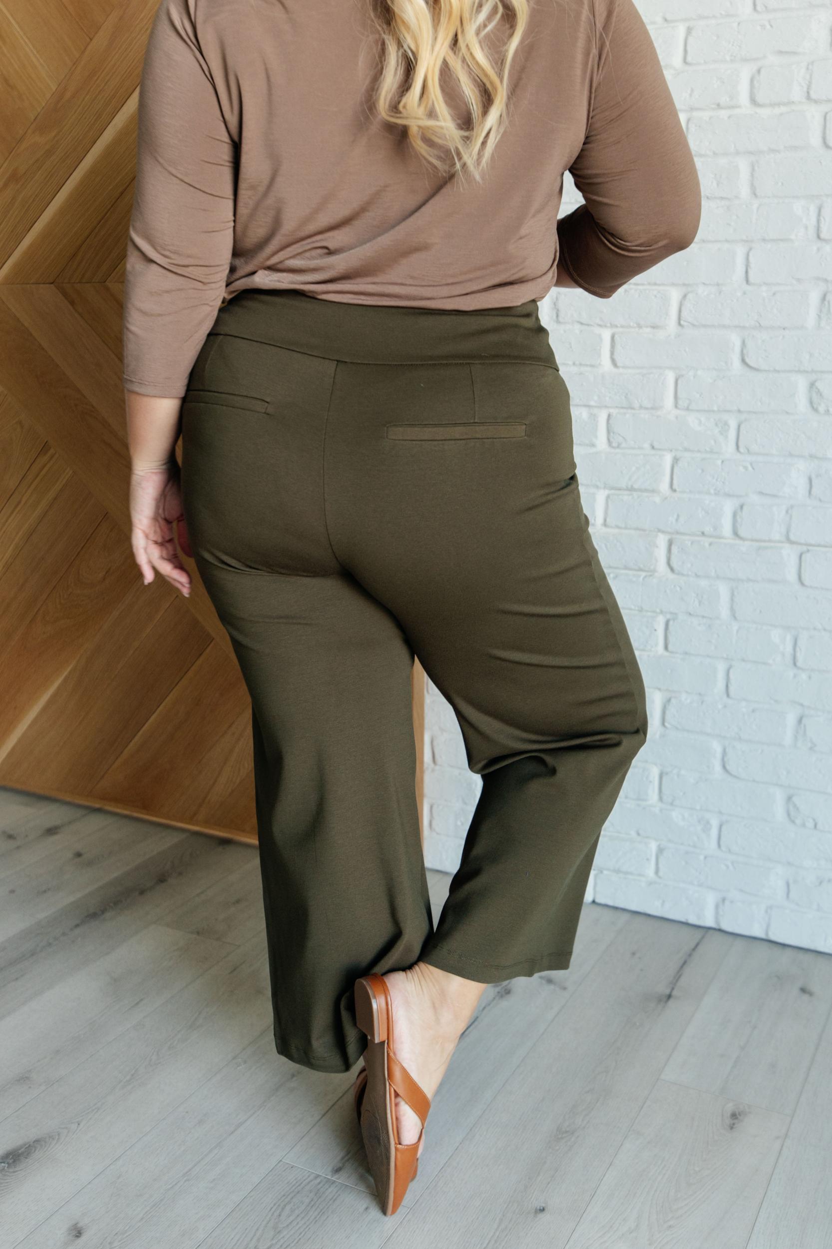 Magic Wide Leg Crop Pants in Olive (Online Exclusive) Product Image