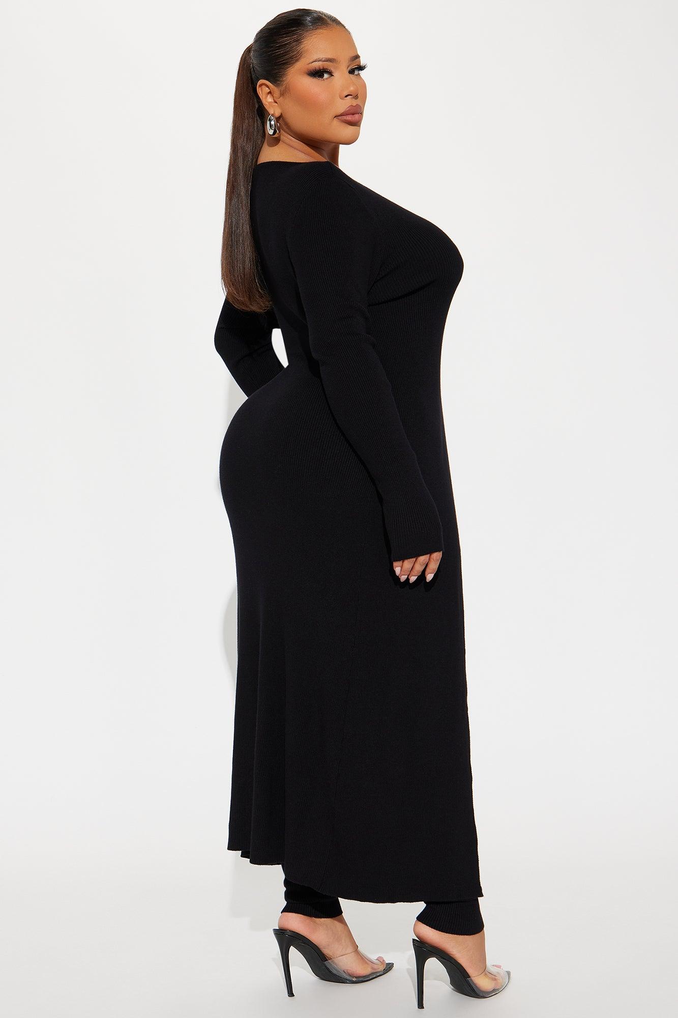 Sasha Flyaway Sweater Pant Set - Black Product Image