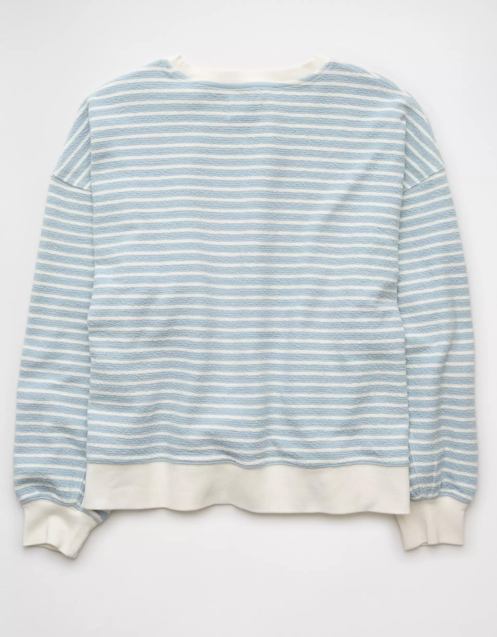 AE Oversized Striped Sweatshirt Product Image