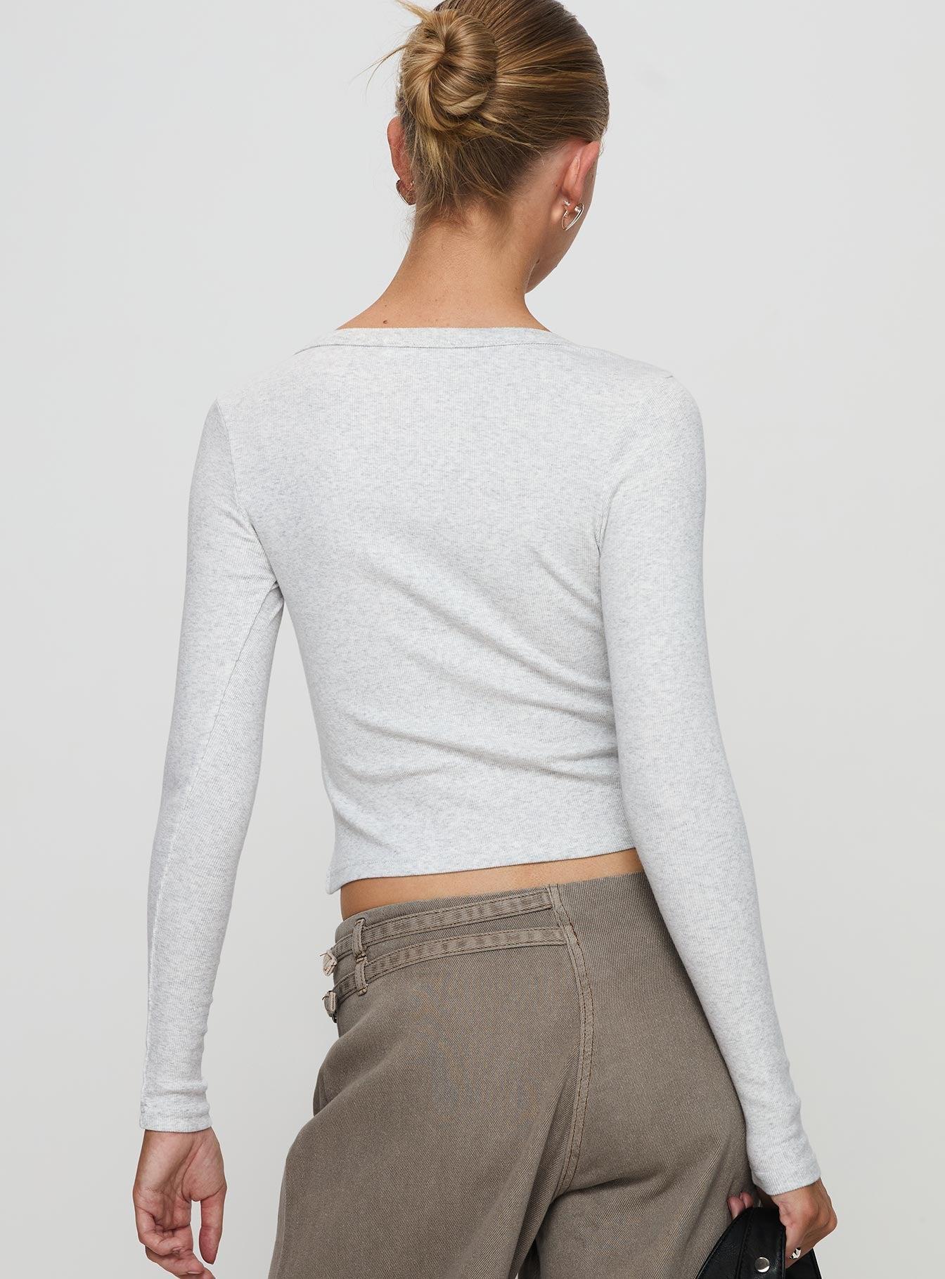Daphine Long Sleeve Top Grey Product Image