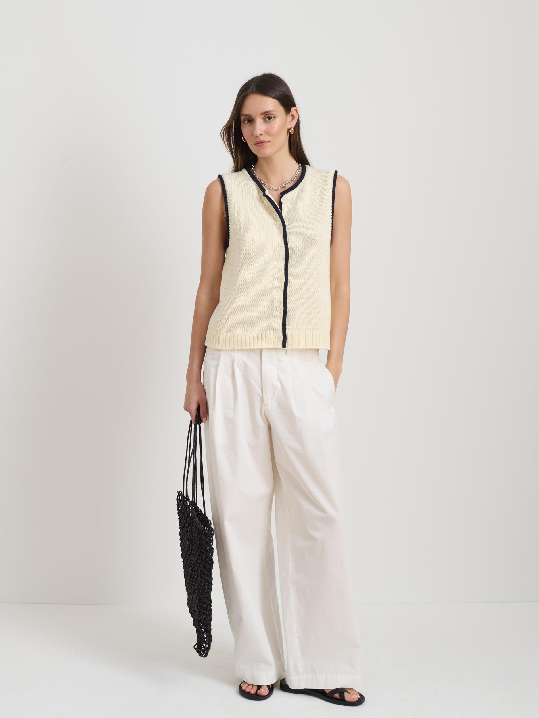 Bridget Tipped Vest in Cotton Product Image