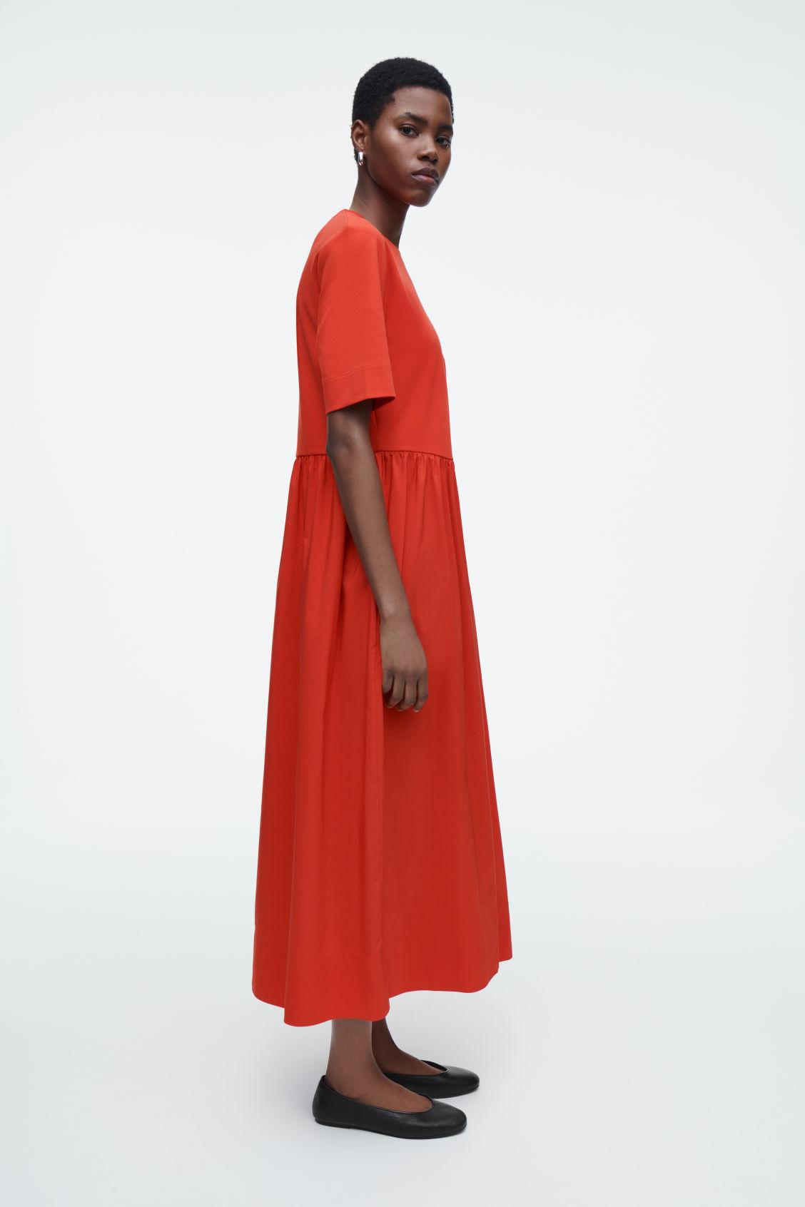 CONTRAST-PANEL MIDI DRESS Product Image