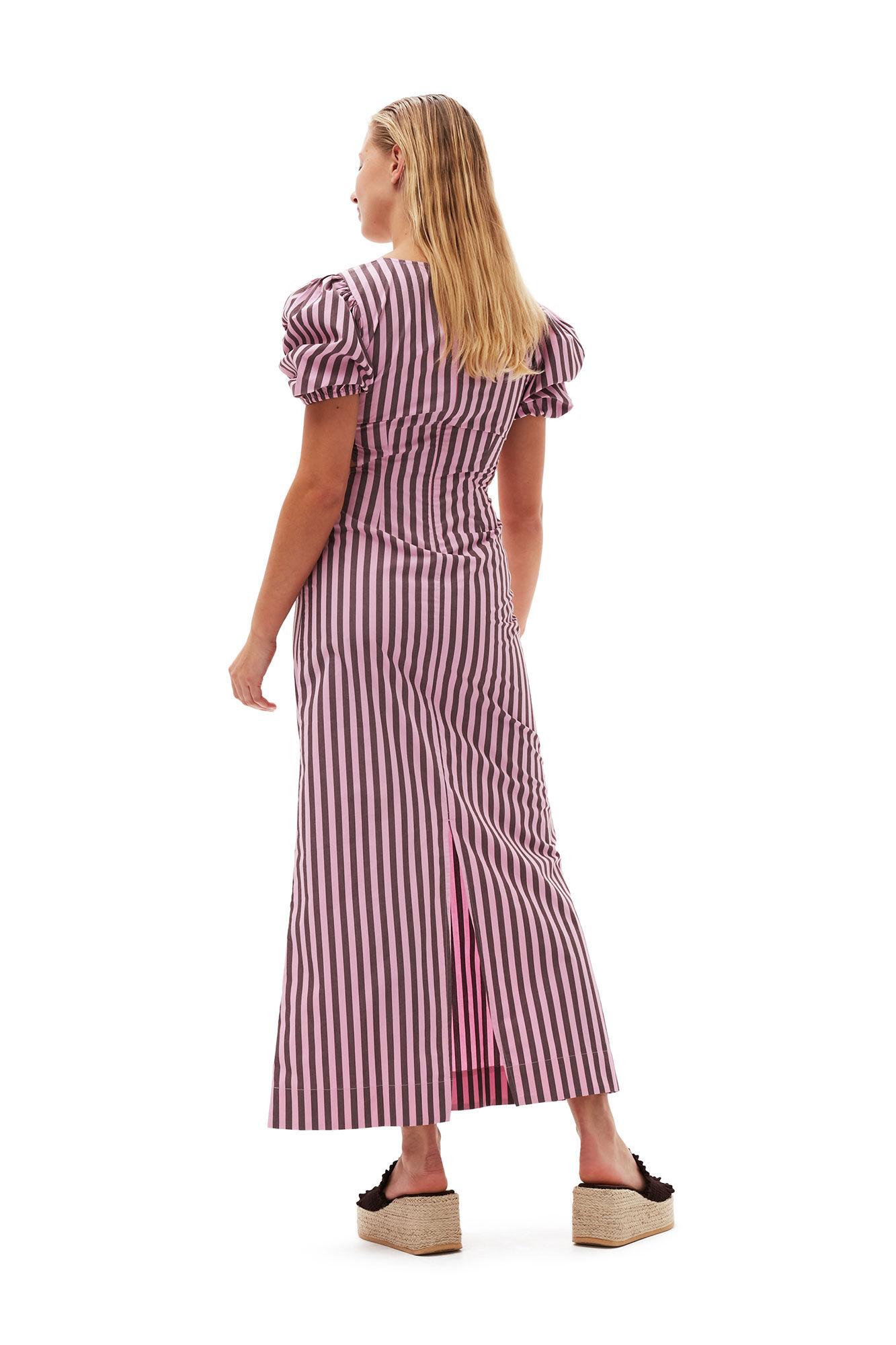 Striped Cotton Cutout Dress Product Image