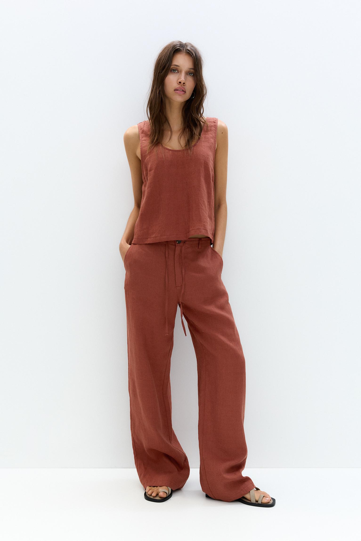 Flowing 100% linen top Product Image