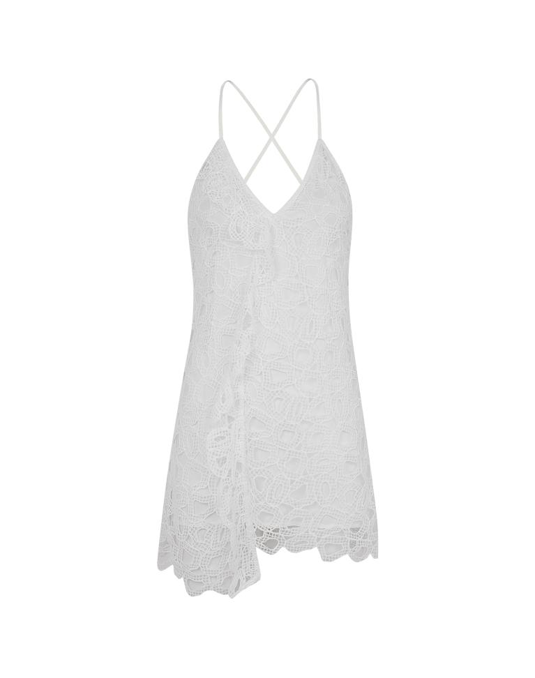 Eyelet Tisa Mini Dress - Off White Product Image