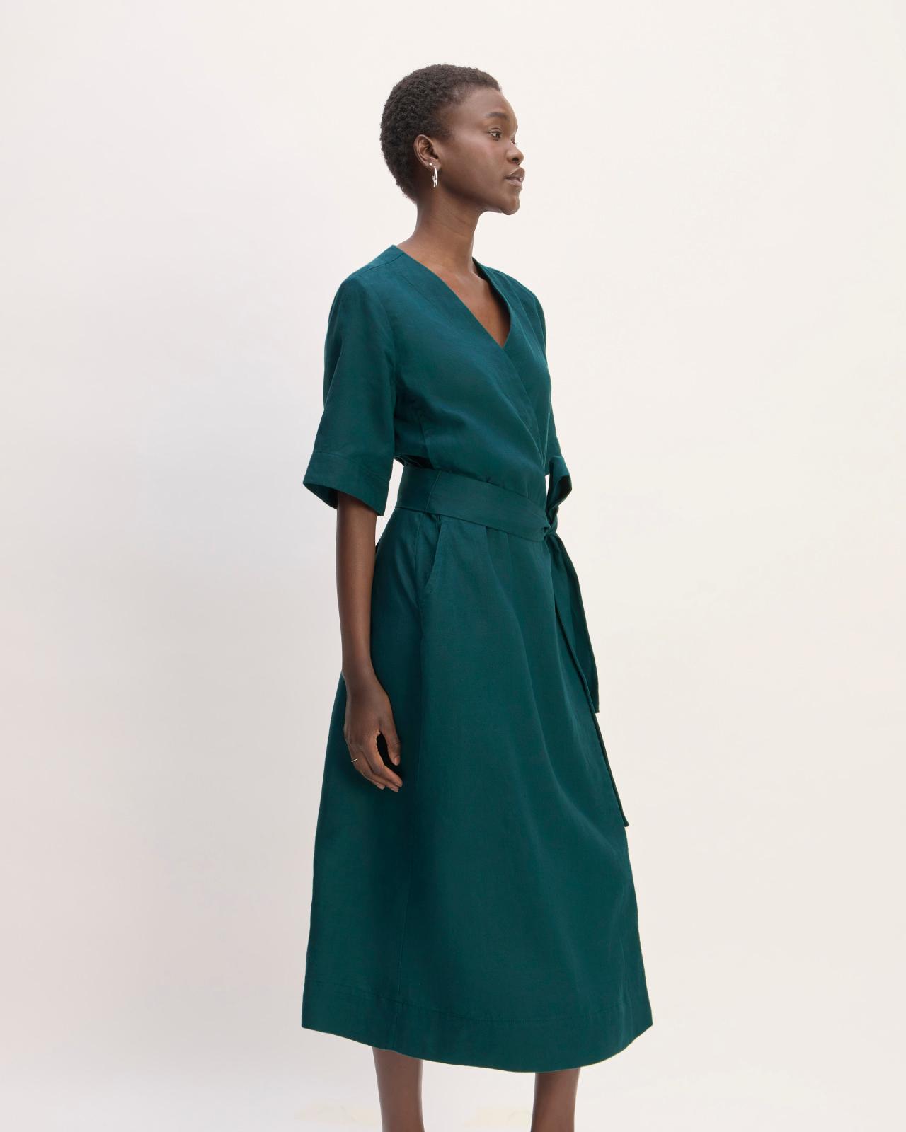 The Wrap Dress in Linen Product Image