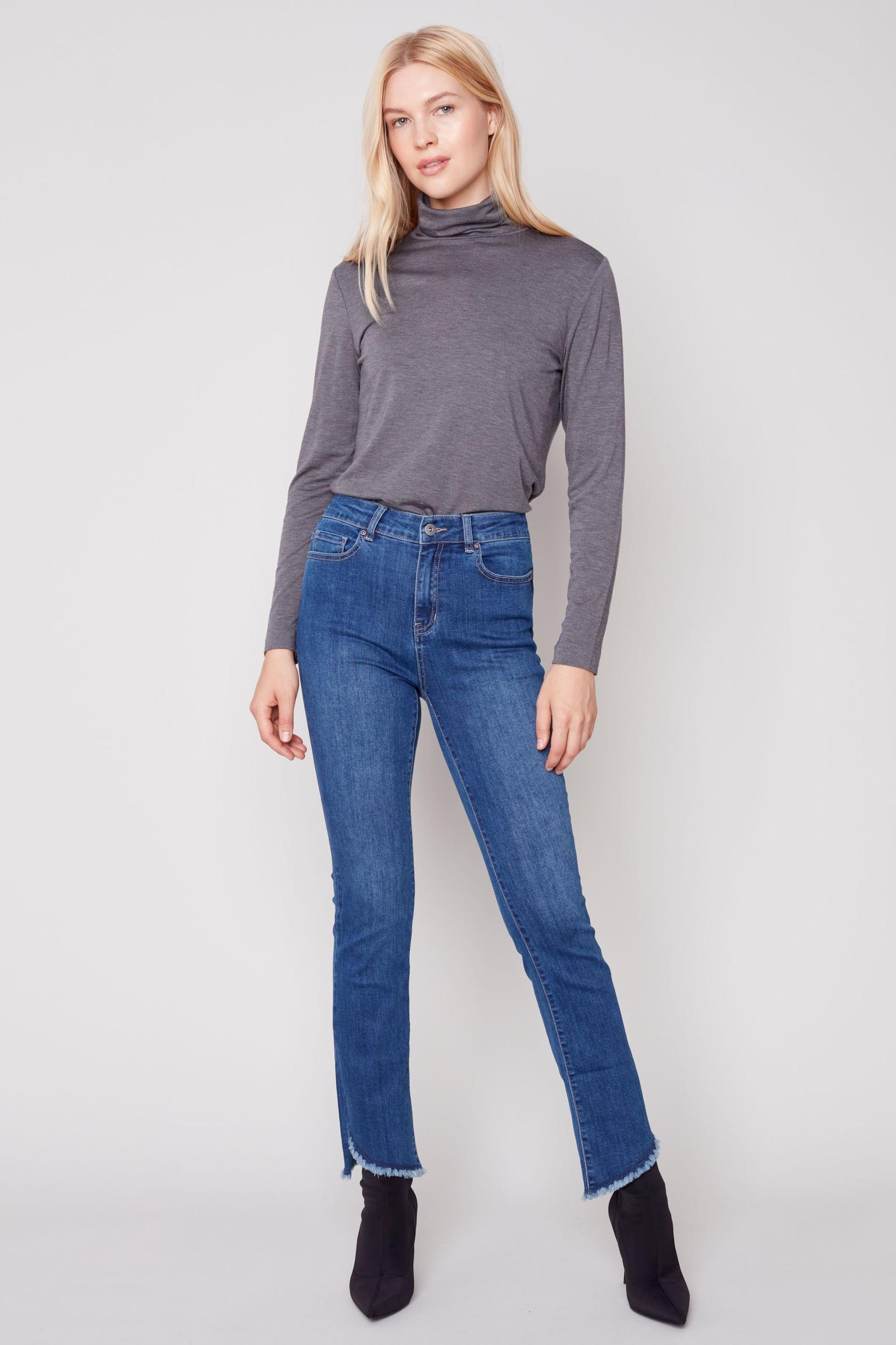 Asymmetrical hem bootcut leg pant Product Image