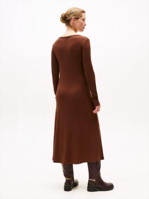 Boatneck Rib-Knit Midi Dress Product Image