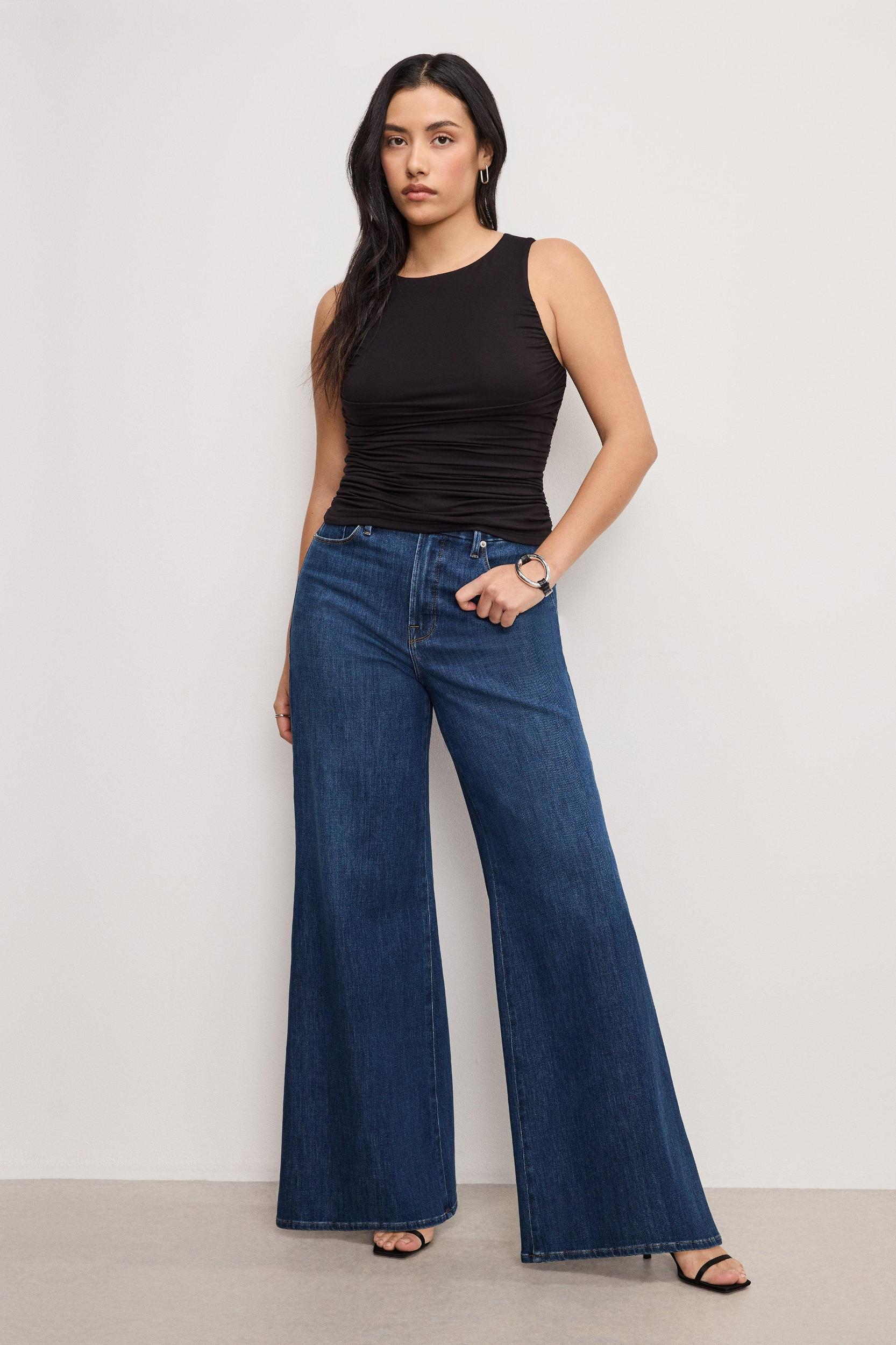 SOFT TECH GOOD WAIST PALAZZO JEANS | INDIGO977 Product Image