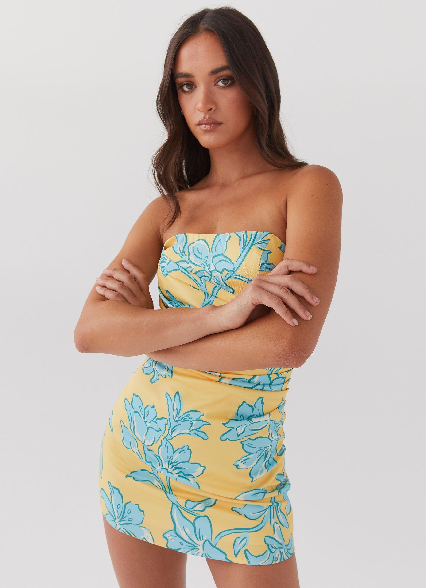 Tuscany Mini Dress - Golden Bloom Product Image