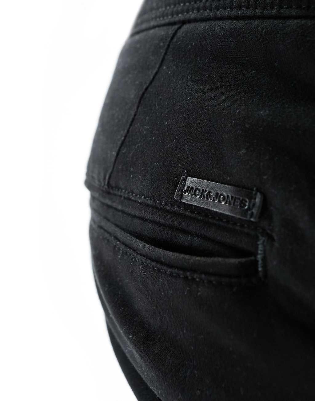 Jack & Jones Intelligence slim fit chinos in black  Product Image