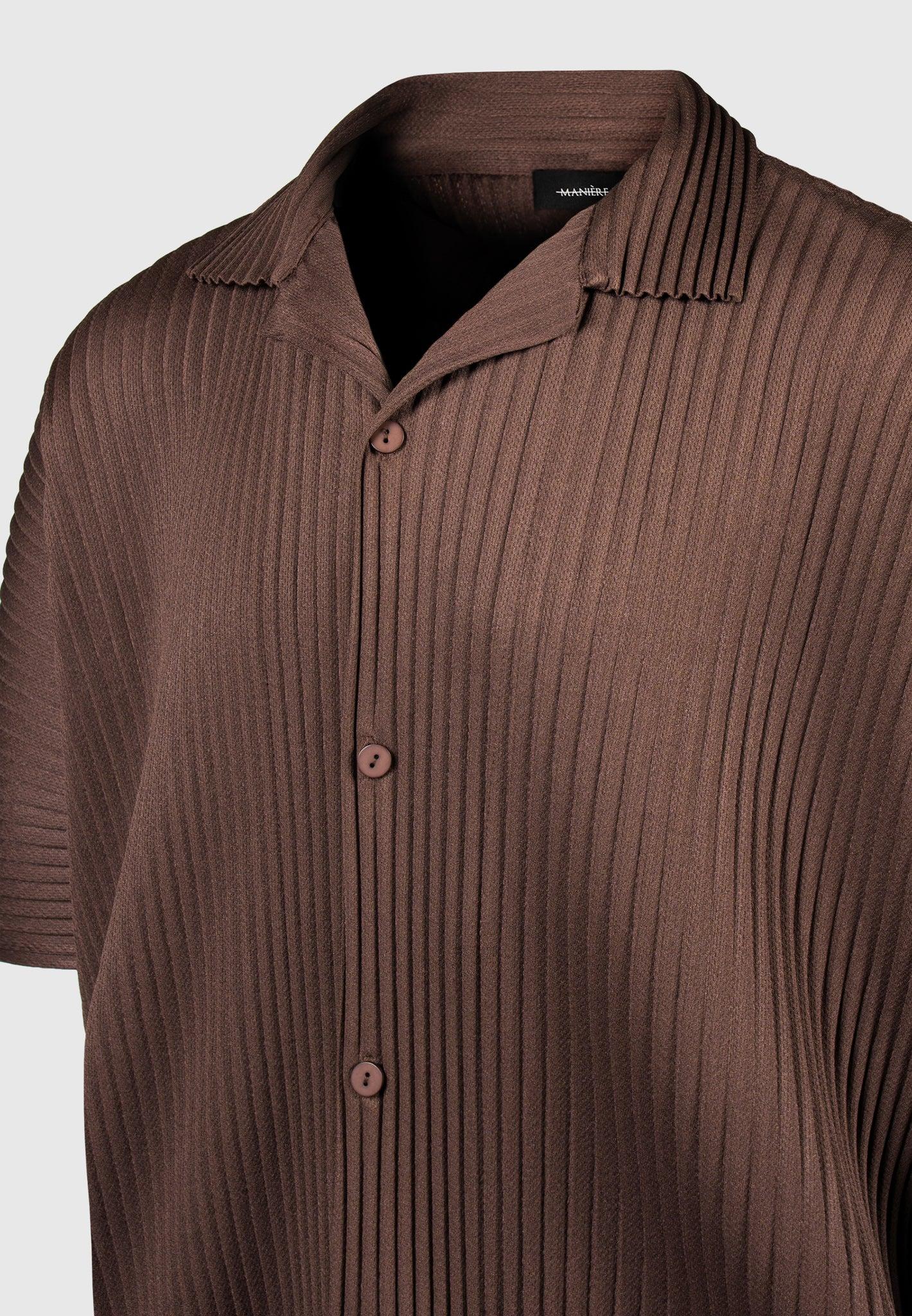 Pascal - Pleated Shirt - Brown Male Product Image