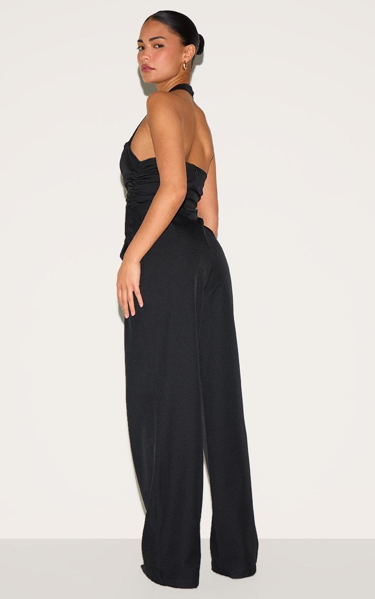 Petite Black Tailored Wide Leg Jumpsuit Product Image