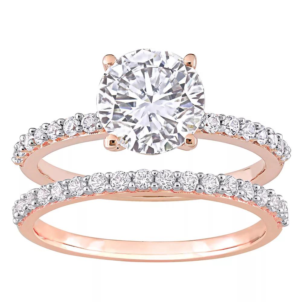 Stella Grace 10k Rose Gold Lab-Created White Sapphire Engagement Ring Set, Women's,  Product Image