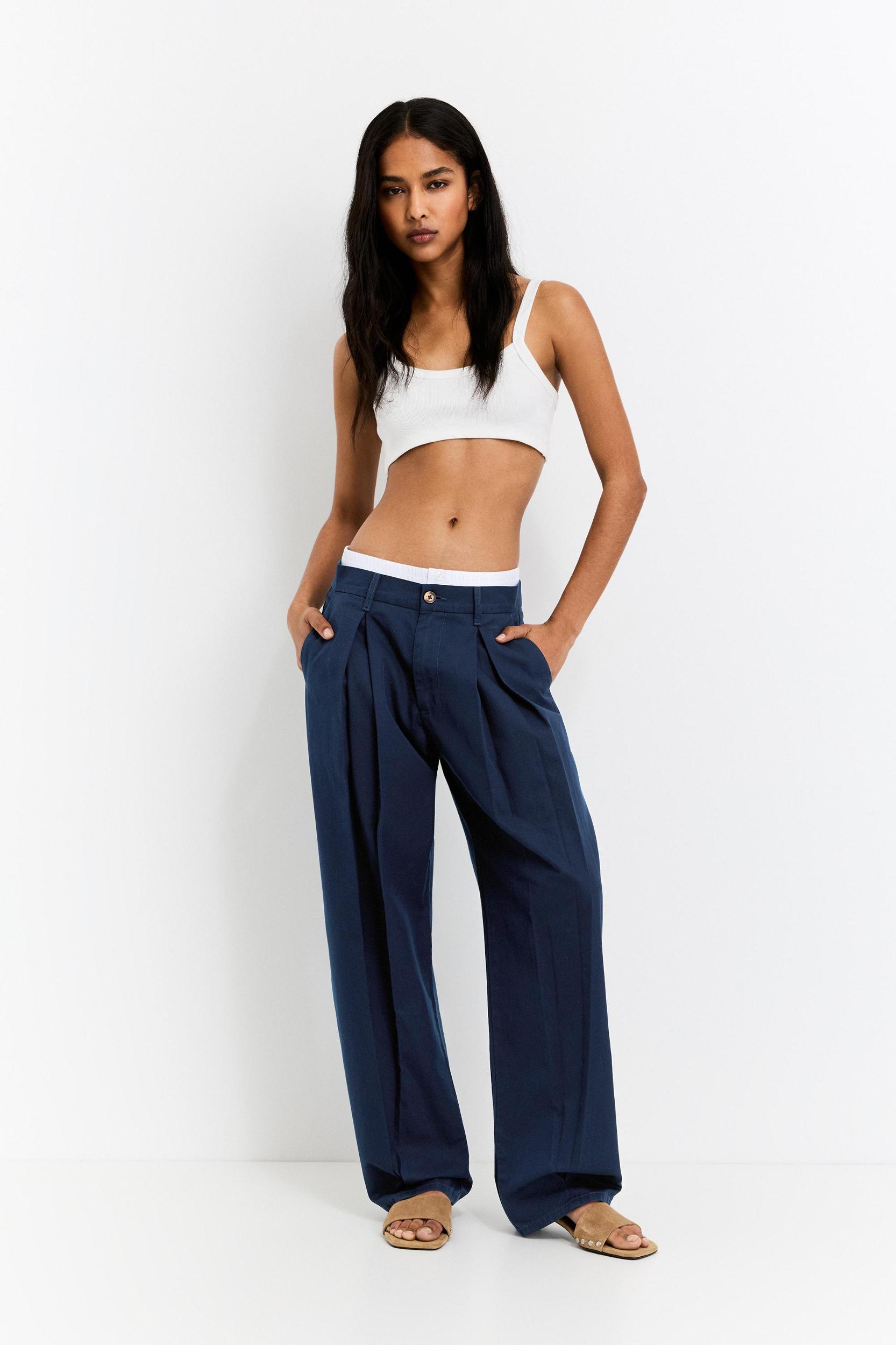 Darted pants with boxer-style waist Product Image