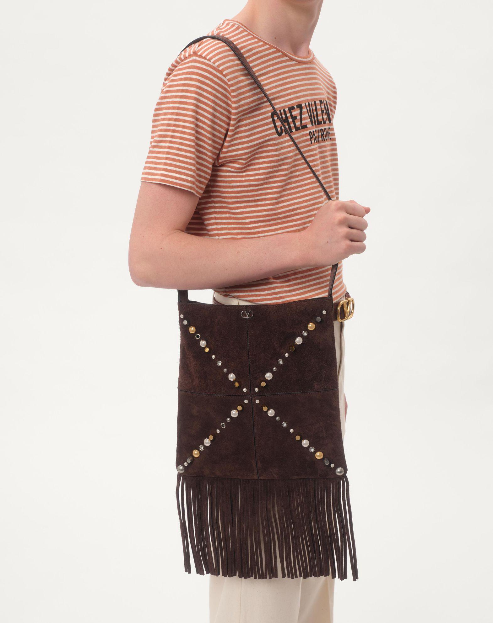 Striped Cotton T-Shirt With Chez Valentino Print Product Image