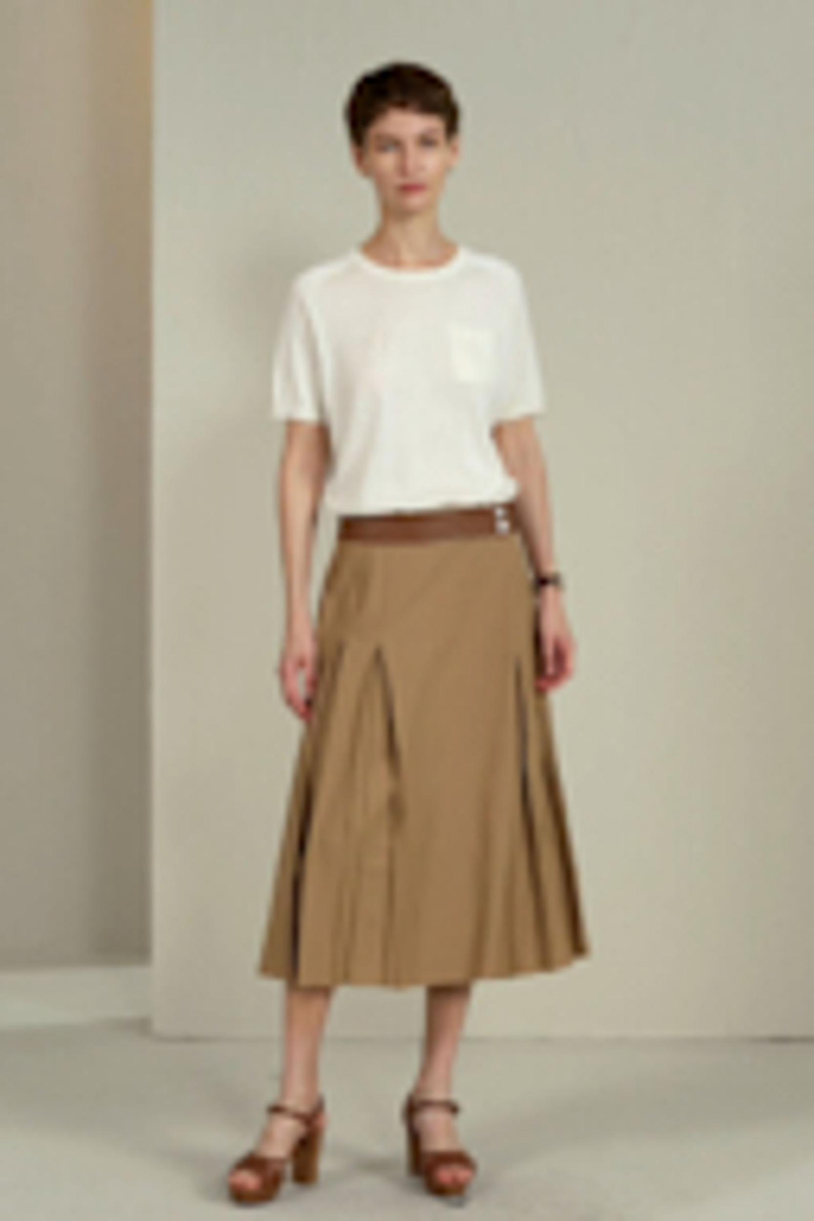Merino Wool Wrap Midi Skirt Product Image