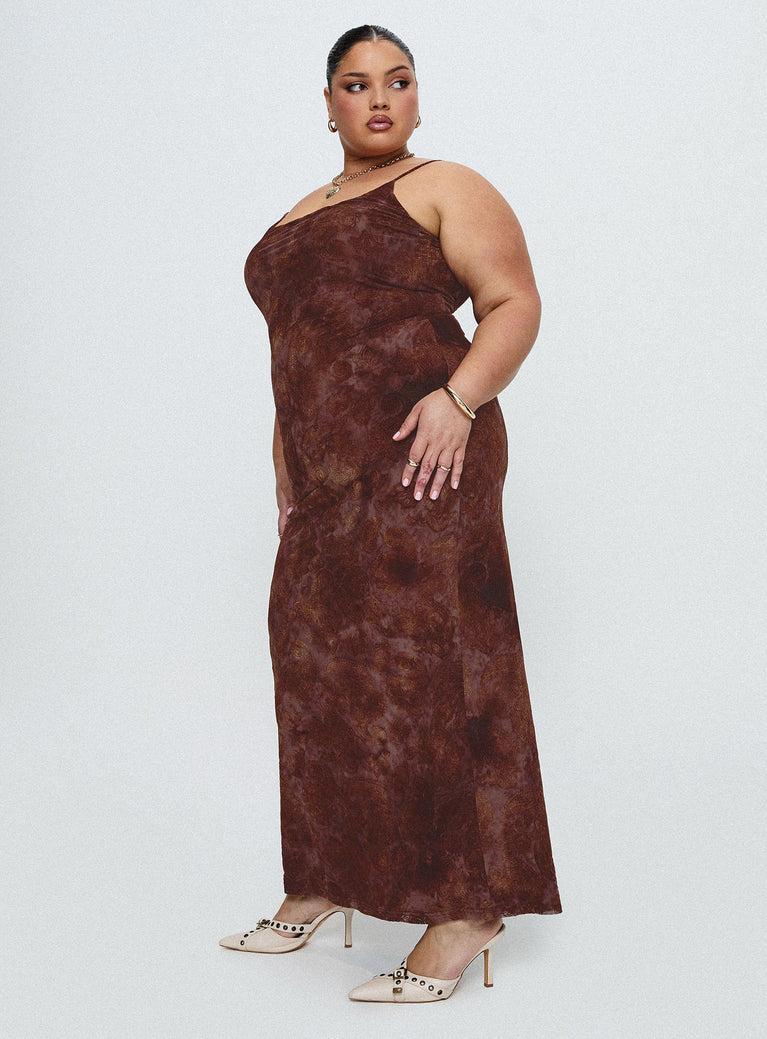 Knox Maxi Dress Chocolate Paisley Curve Product Image