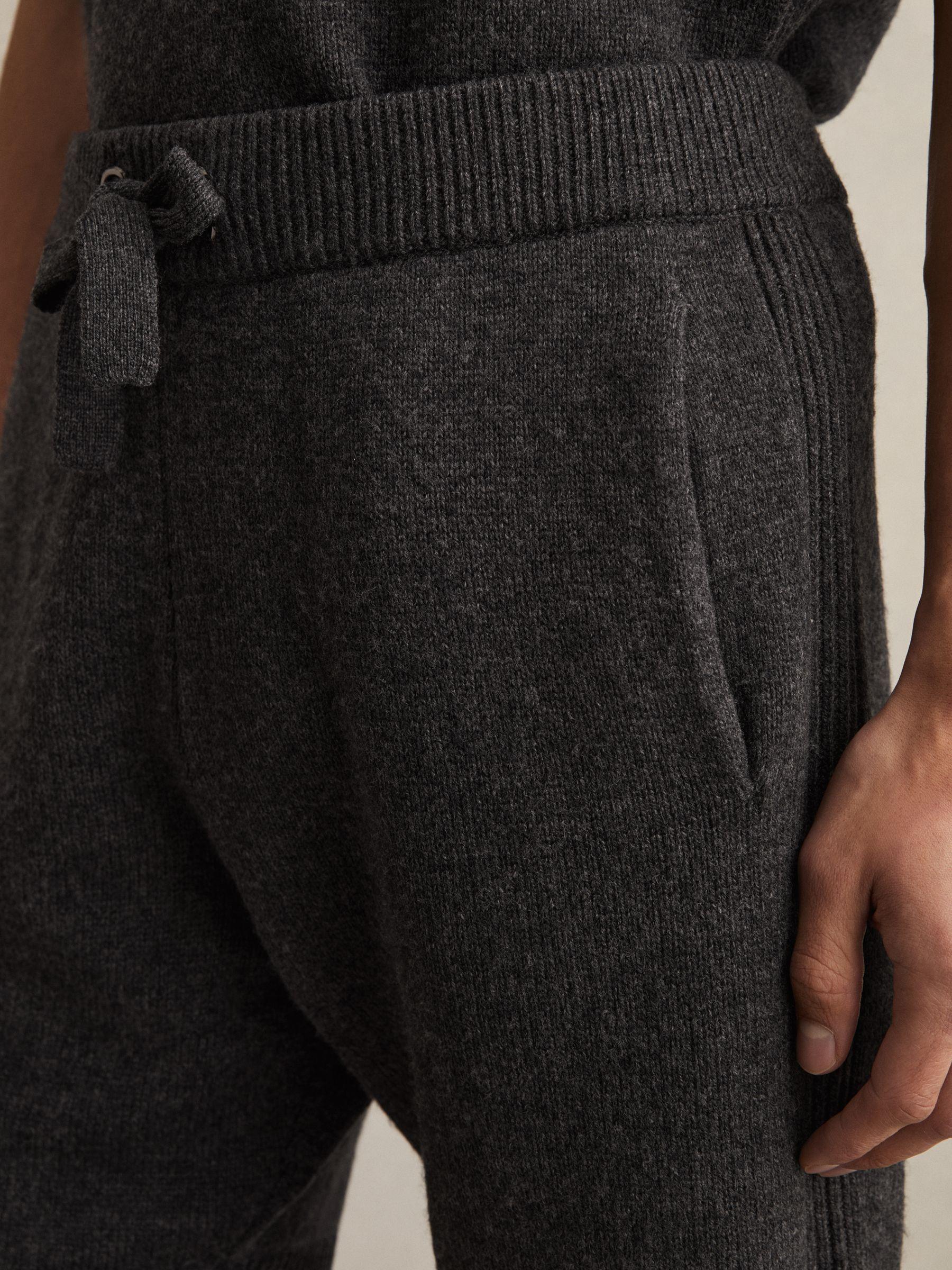 Wool Blend Heavy Knit Shorts in Charcoal Melange Product Image
