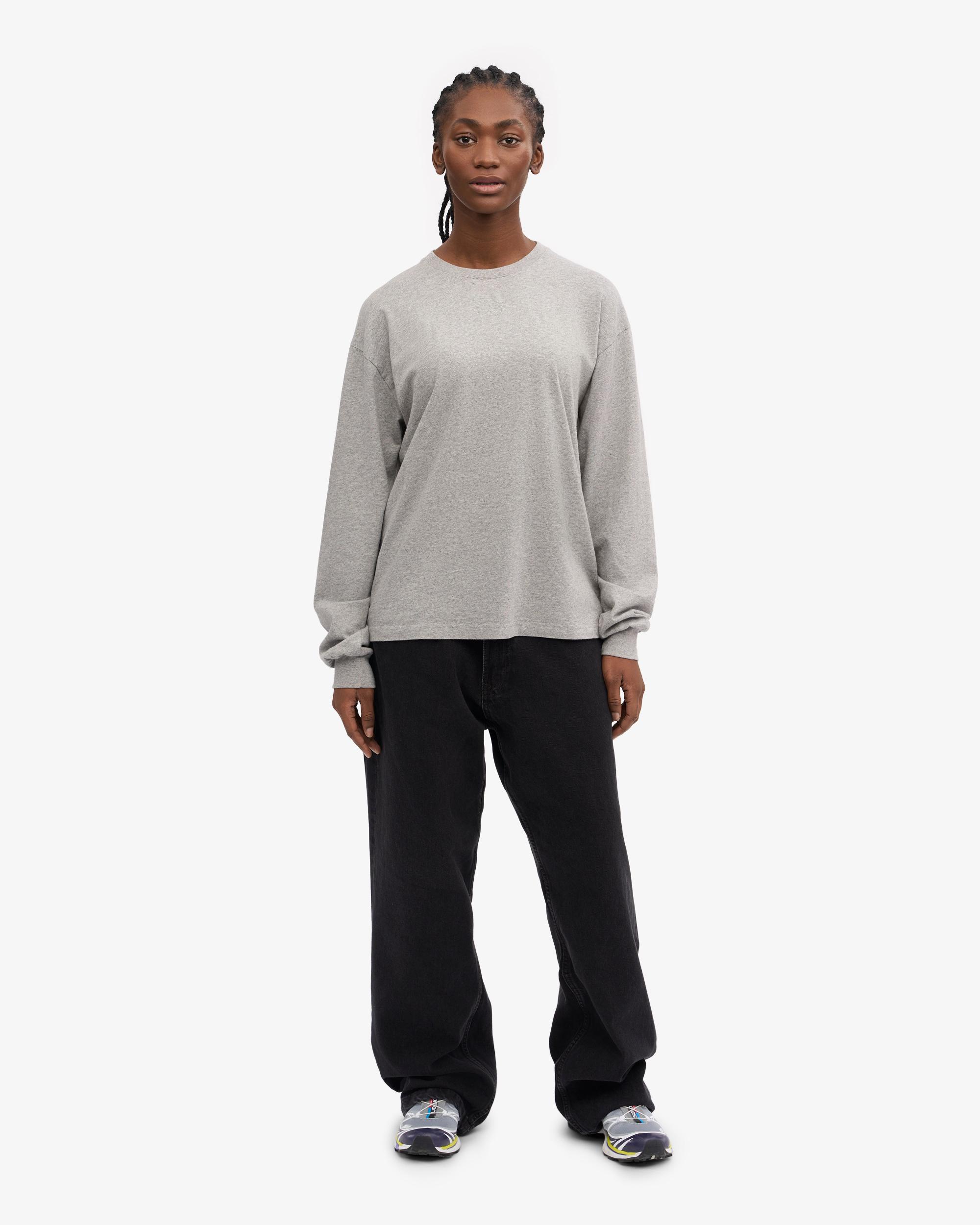 Oversized Organic LS T-Shirt - Heather Grey Product Image