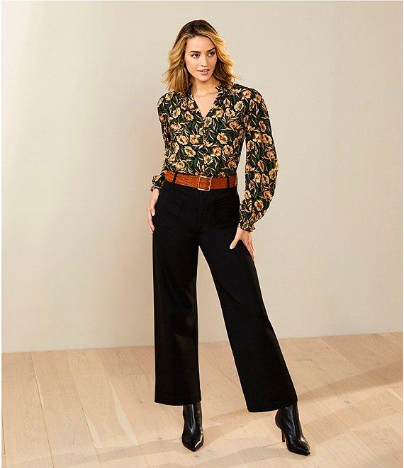 Gibson & Latimer High Rise Wide Leg Front Pocket Ponte Pants Product Image
