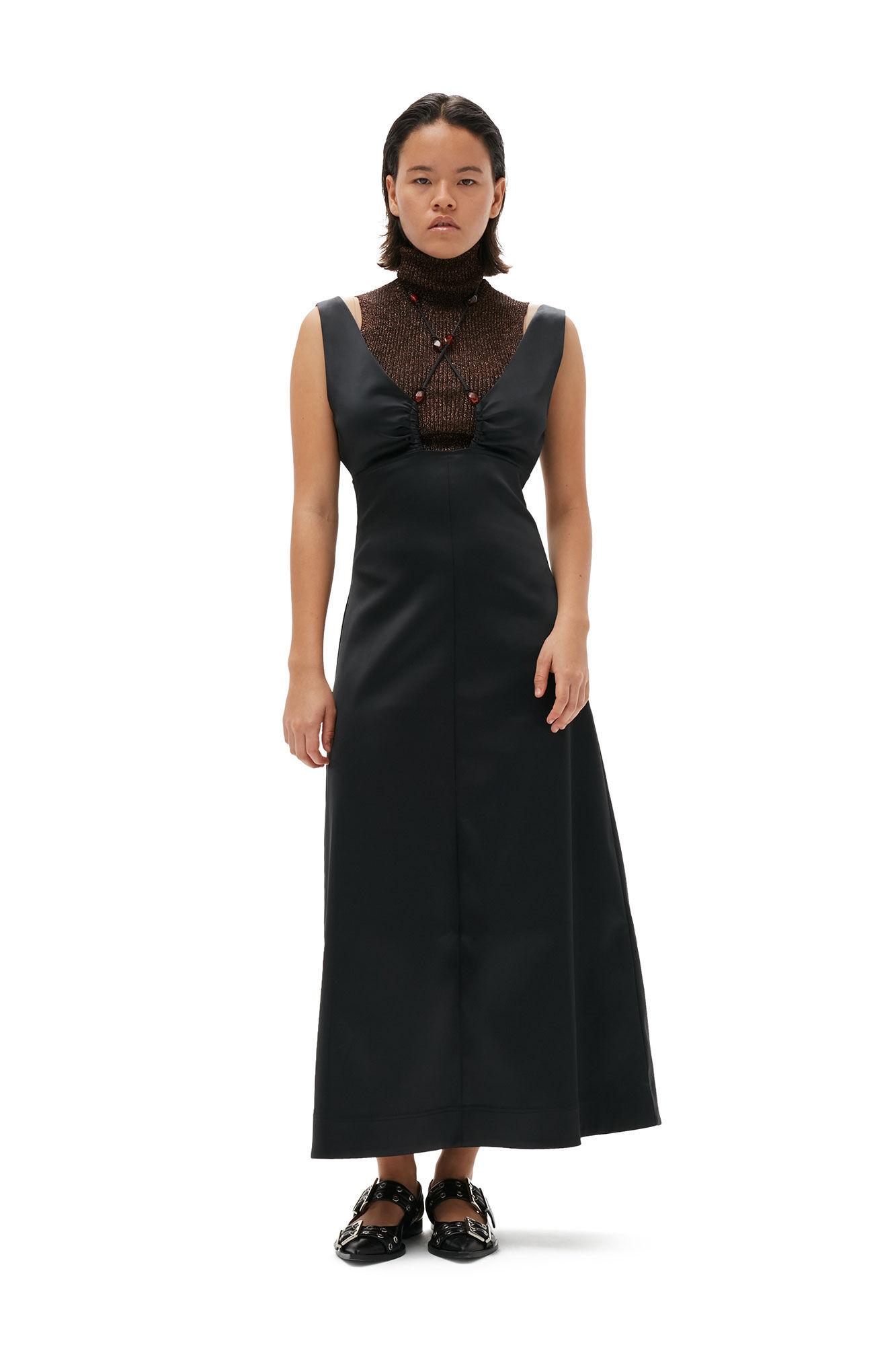 Double Satin Halter-Neck Dress Product Image