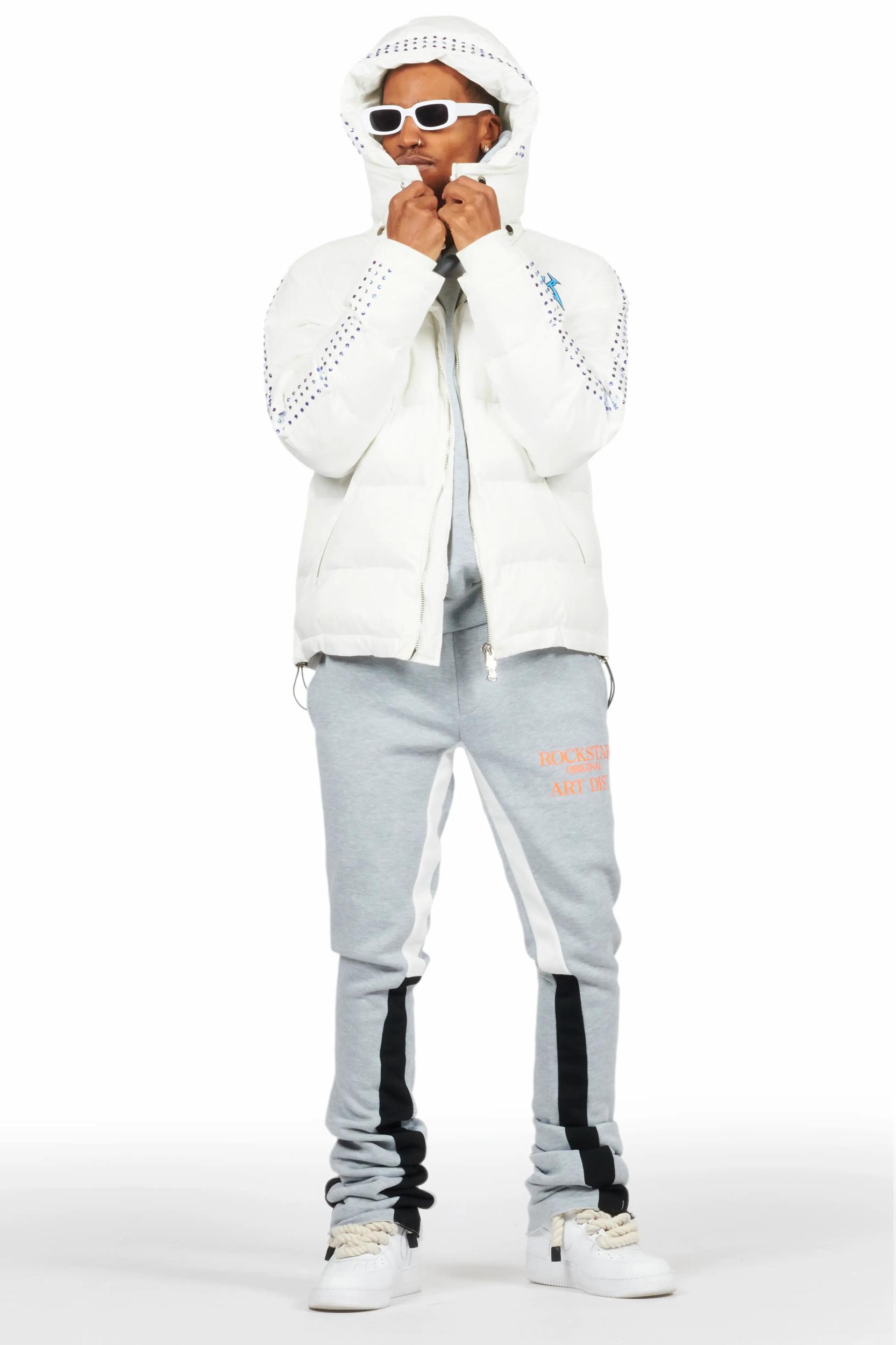 Briggs Heather Grey Hoodie/Super Stacked Flare Track Set Male Product Image