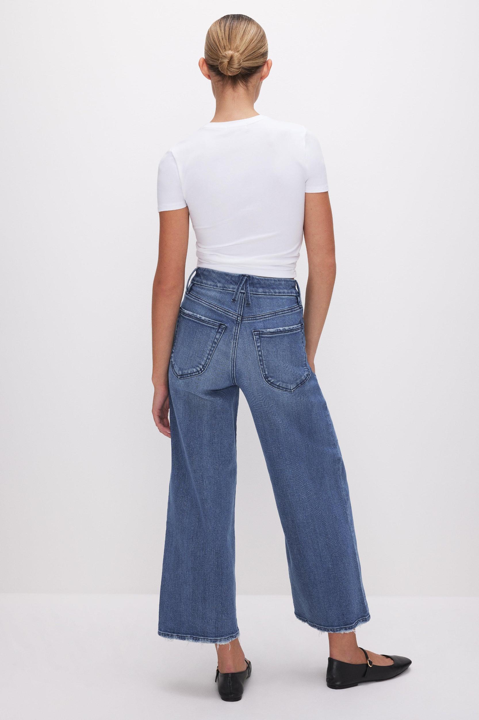 GOOD WAIST CROPPED PALAZZO JEANS | INDIGO338 Product Image