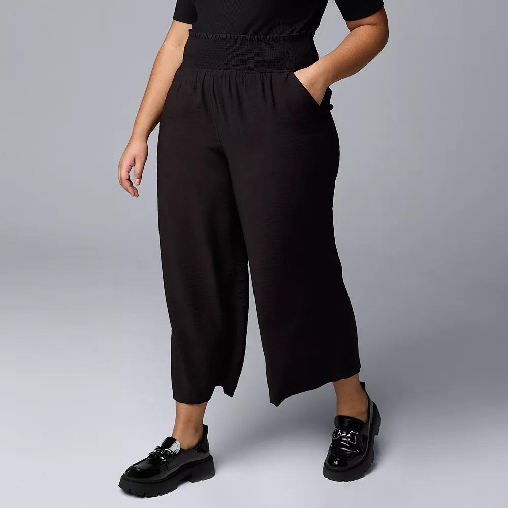 Plus Size Simply Vera Vera Wang Wide Leg Travel Pants, Women's, Size: 2XL, Black Product Image