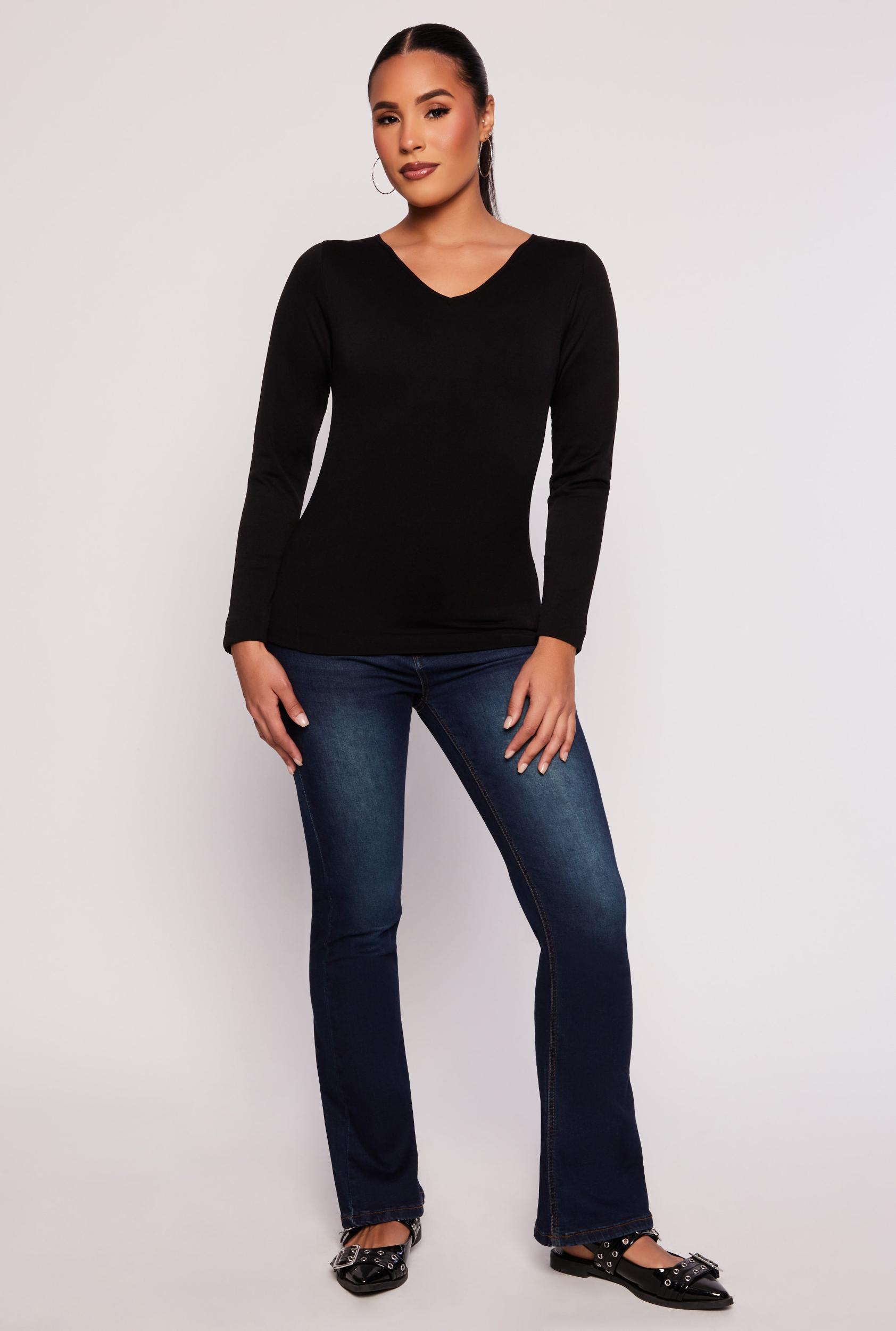 Fleece Lined Seamless Long Sleeve Top Female Product Image