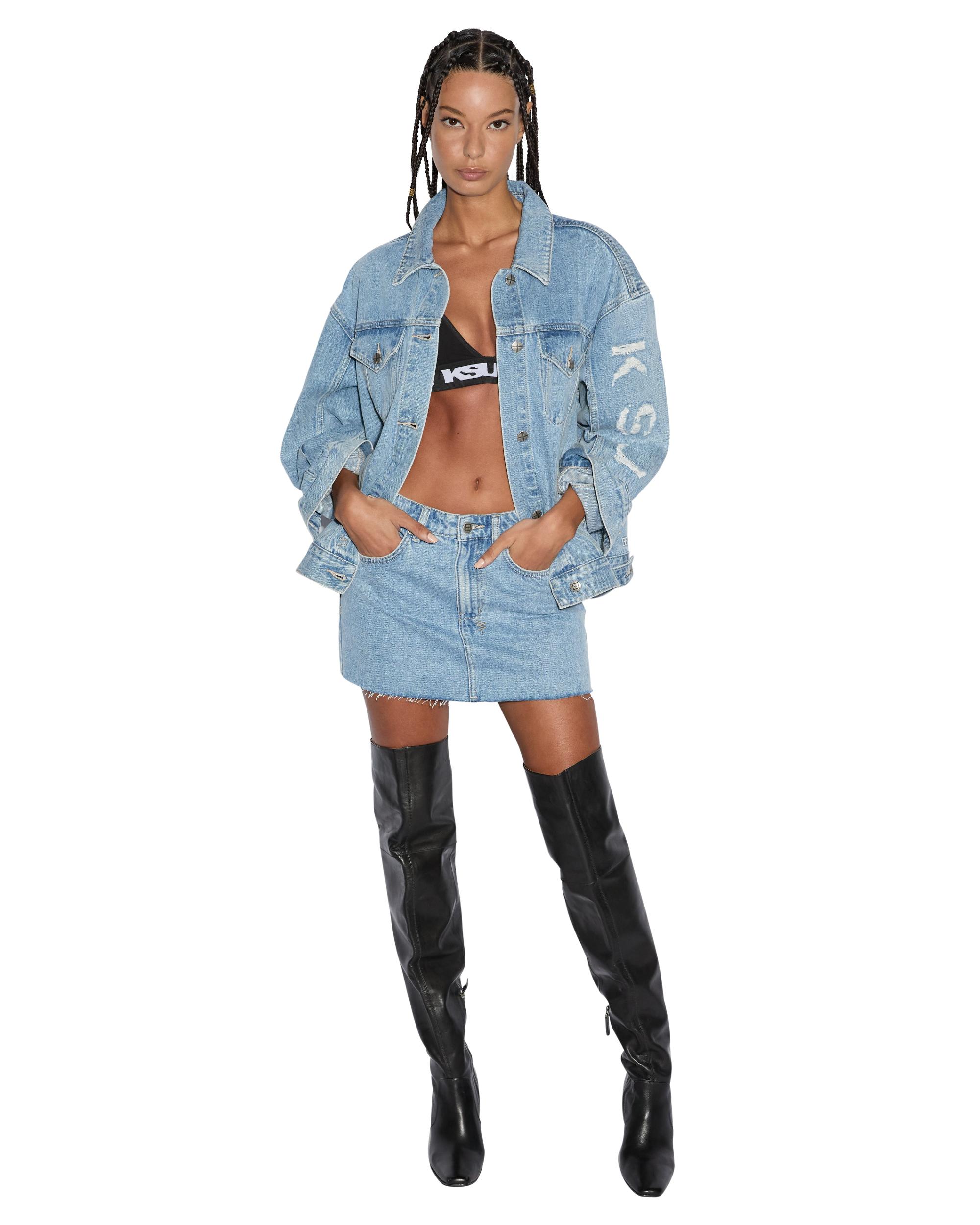 OVERSIZED JACKET TORN UP Female Product Image