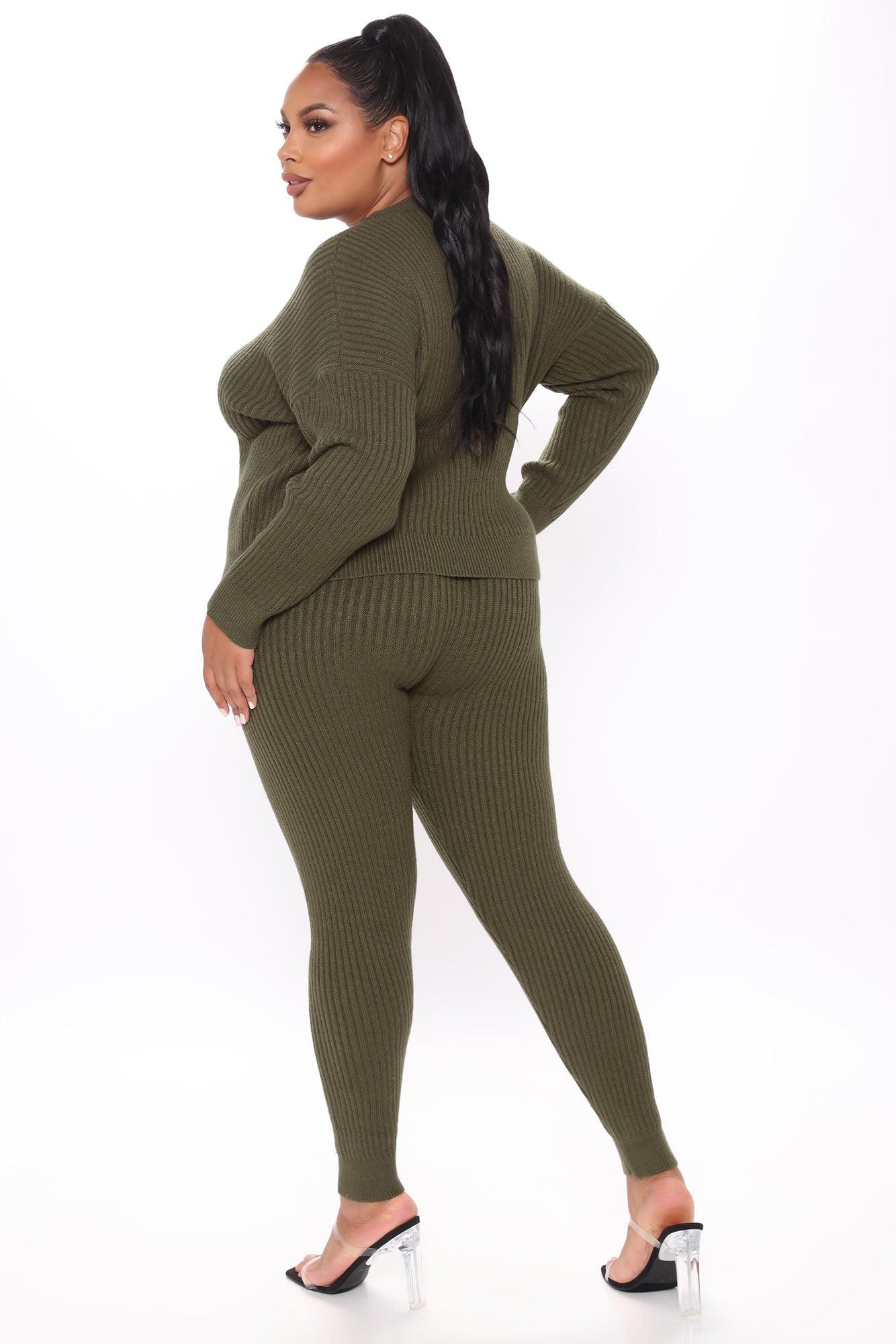 Cozy Nights Pant Set - Olive Female Product Image